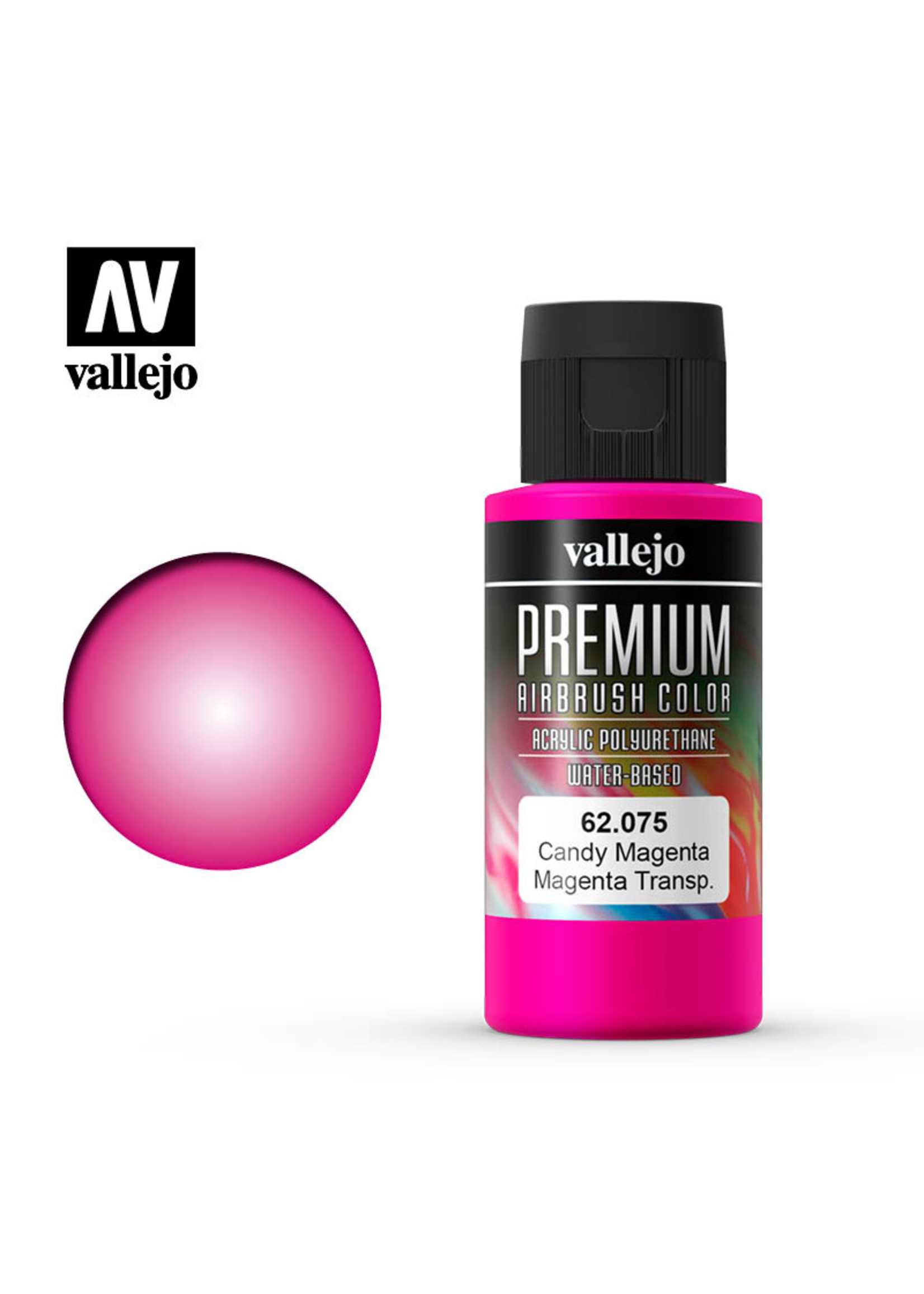 Vallejo 62.075 - Premium Airbrush Color Candy Magenta - 60ml