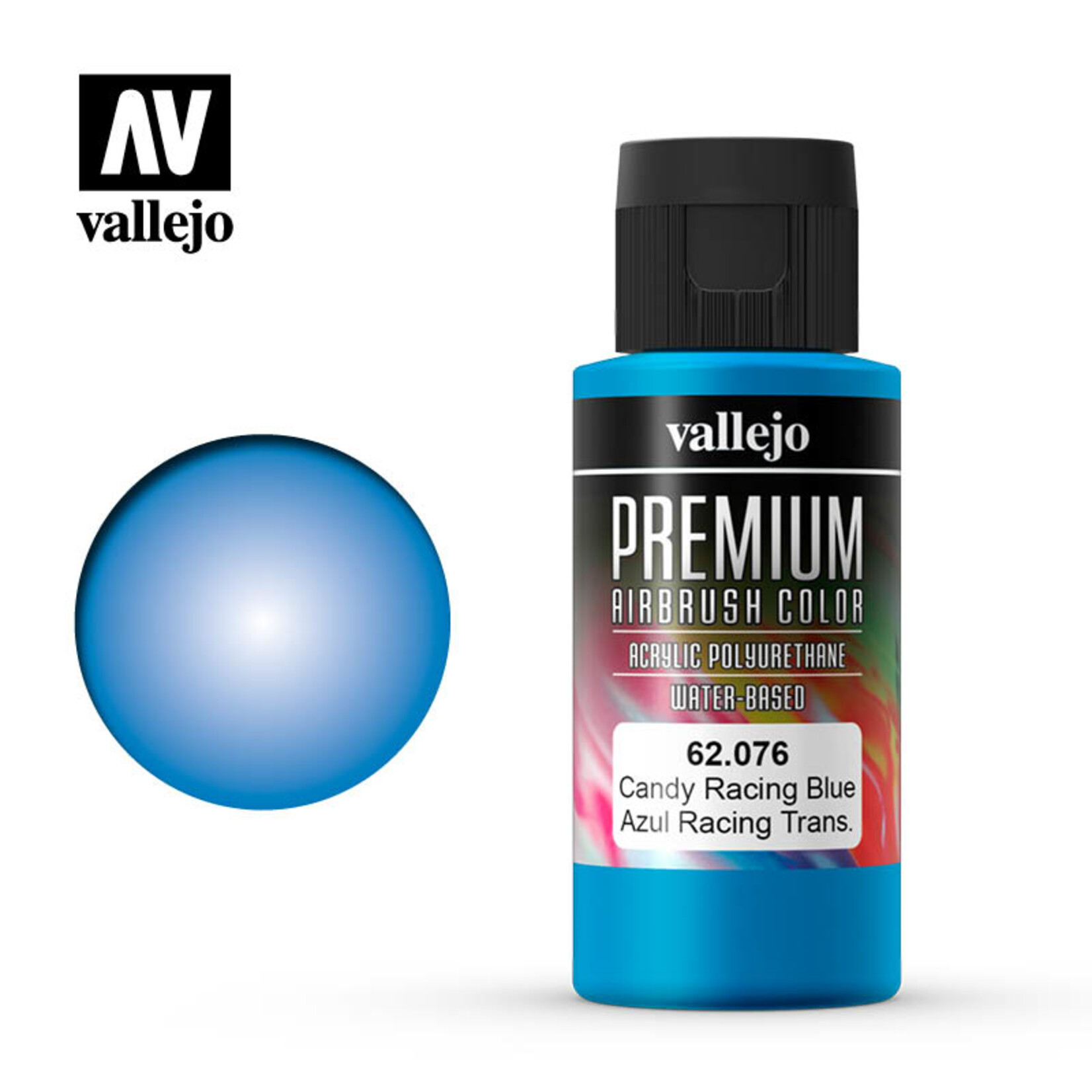 Vallejo 62.076 - Premium Airbrush Color Candy Racing Blue - 60ml