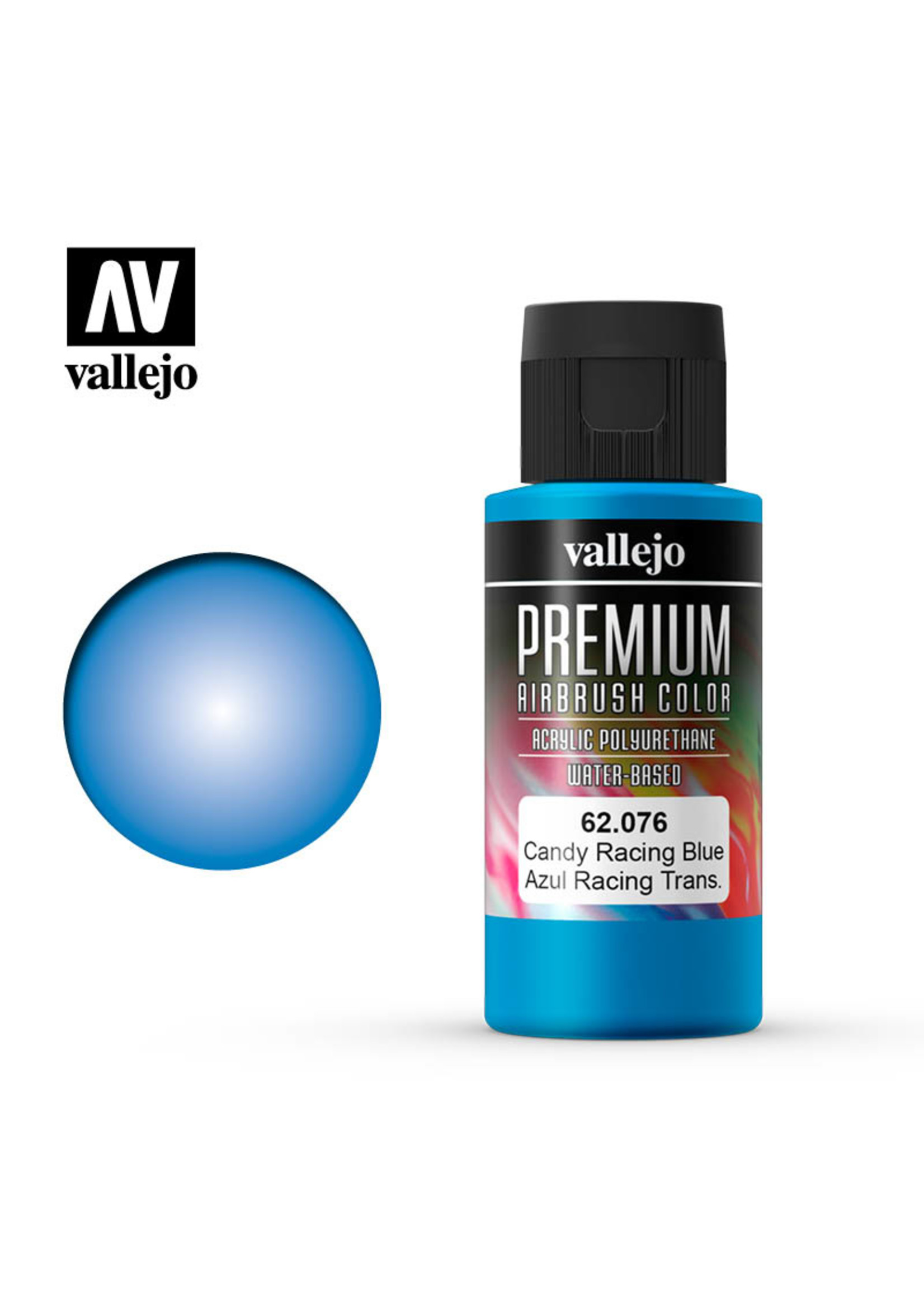 Vallejo 62.076 - Premium Airbrush Color Candy Racing Blue - 60ml