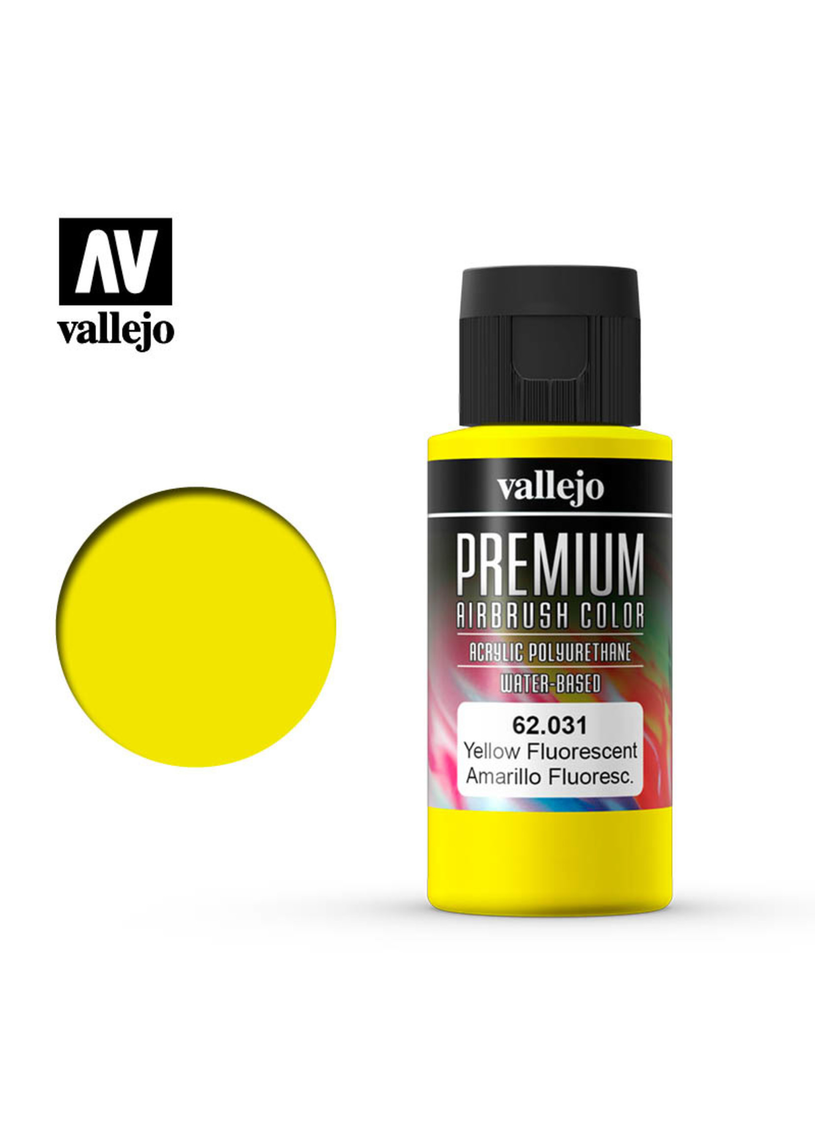 Vallejo 62.031 - Premium Airbrush Color Flourescent Yellow - 60ml