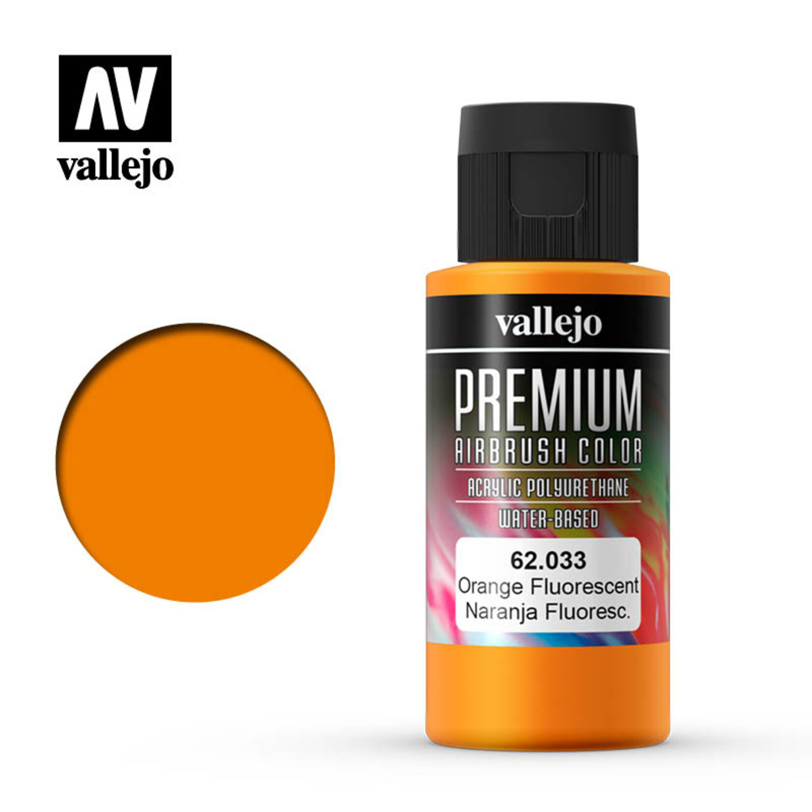 Vallejo 62.033 - Premium Airbrush Color Fluorescent Orange - 60ml