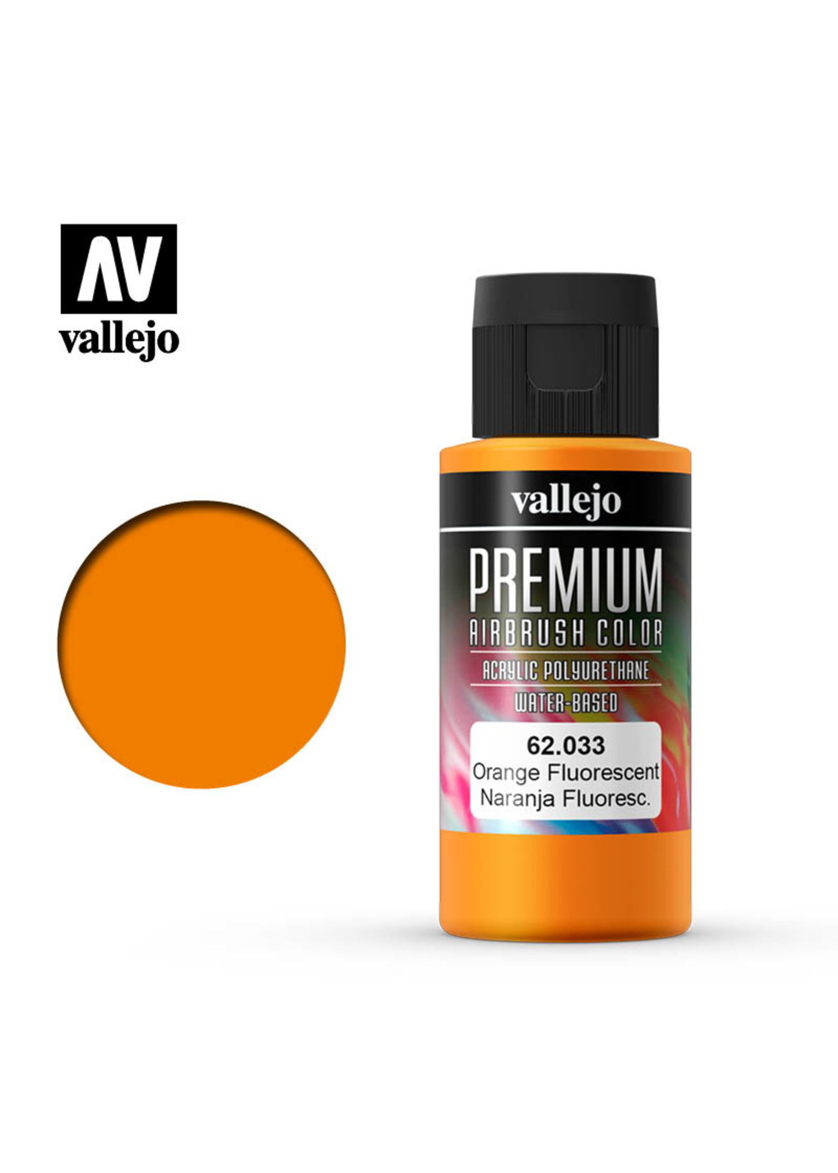 Vallejo 62.033 - Premium Airbrush Color Fluorescent Orange - 60ml