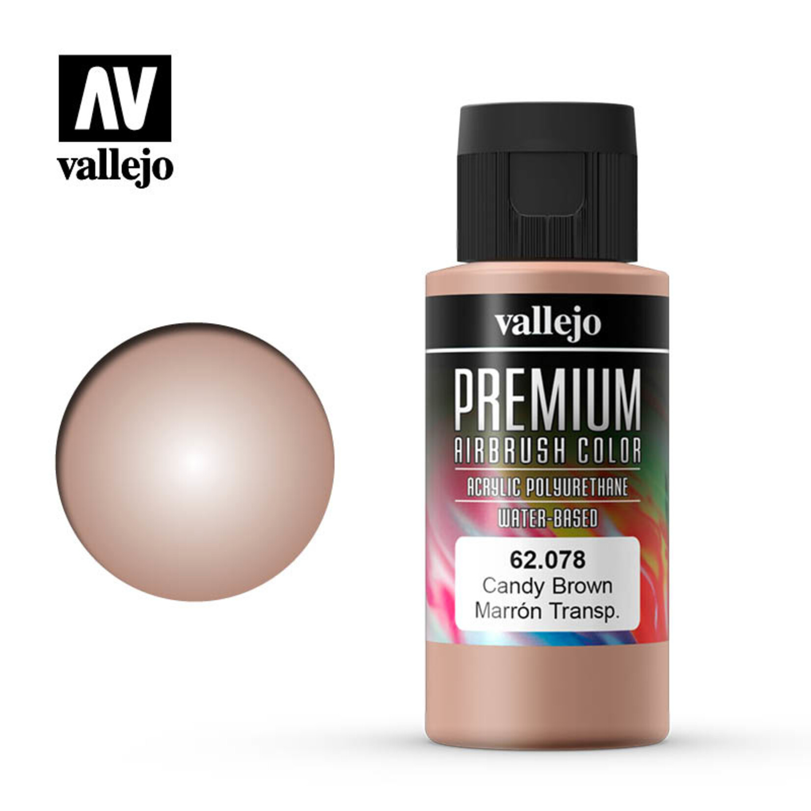 Vallejo 62.078 - Premium Airbrush Color Candy Brown - 60ml