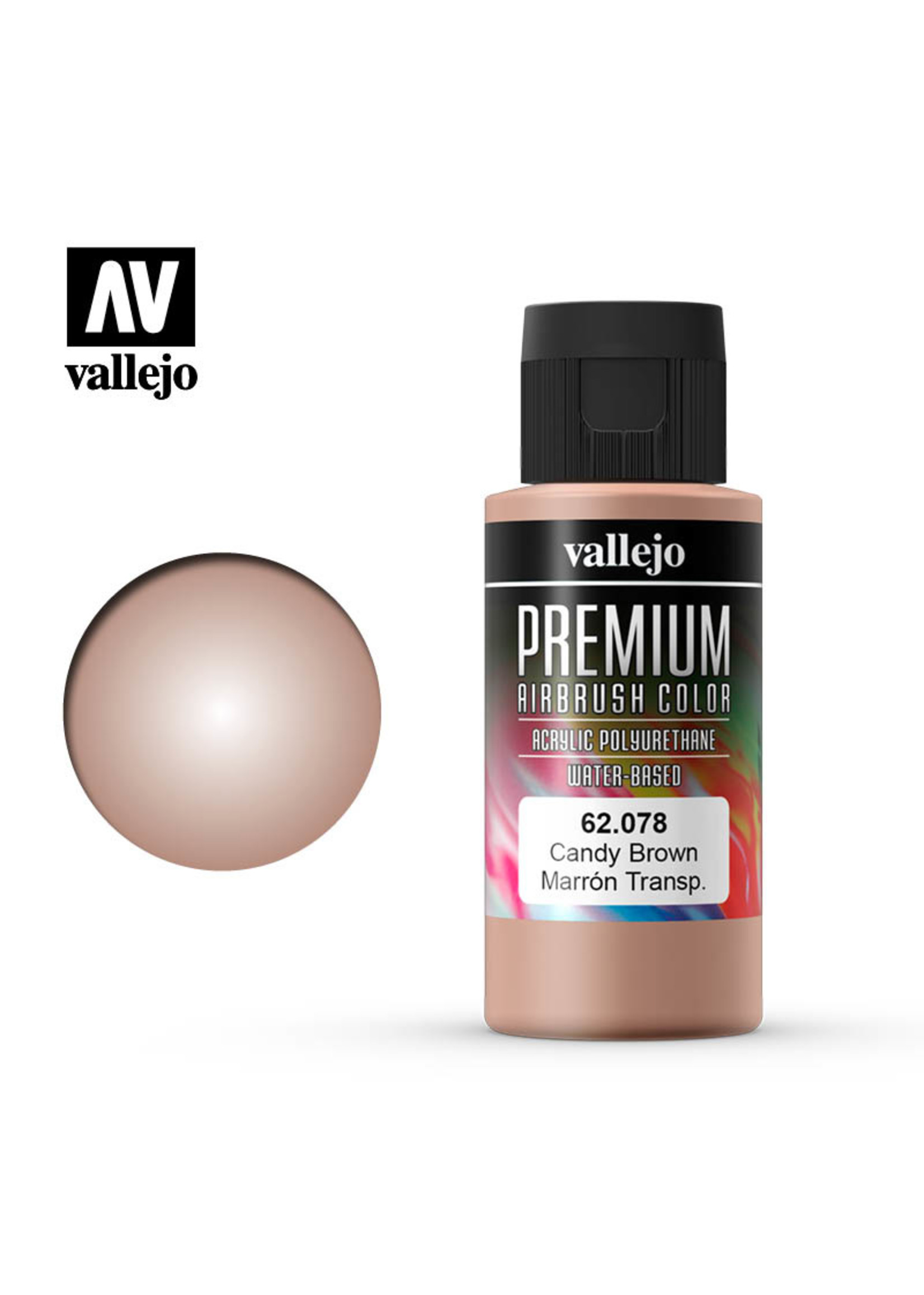 Vallejo 62.078 - Premium Airbrush Color Candy Brown - 60ml