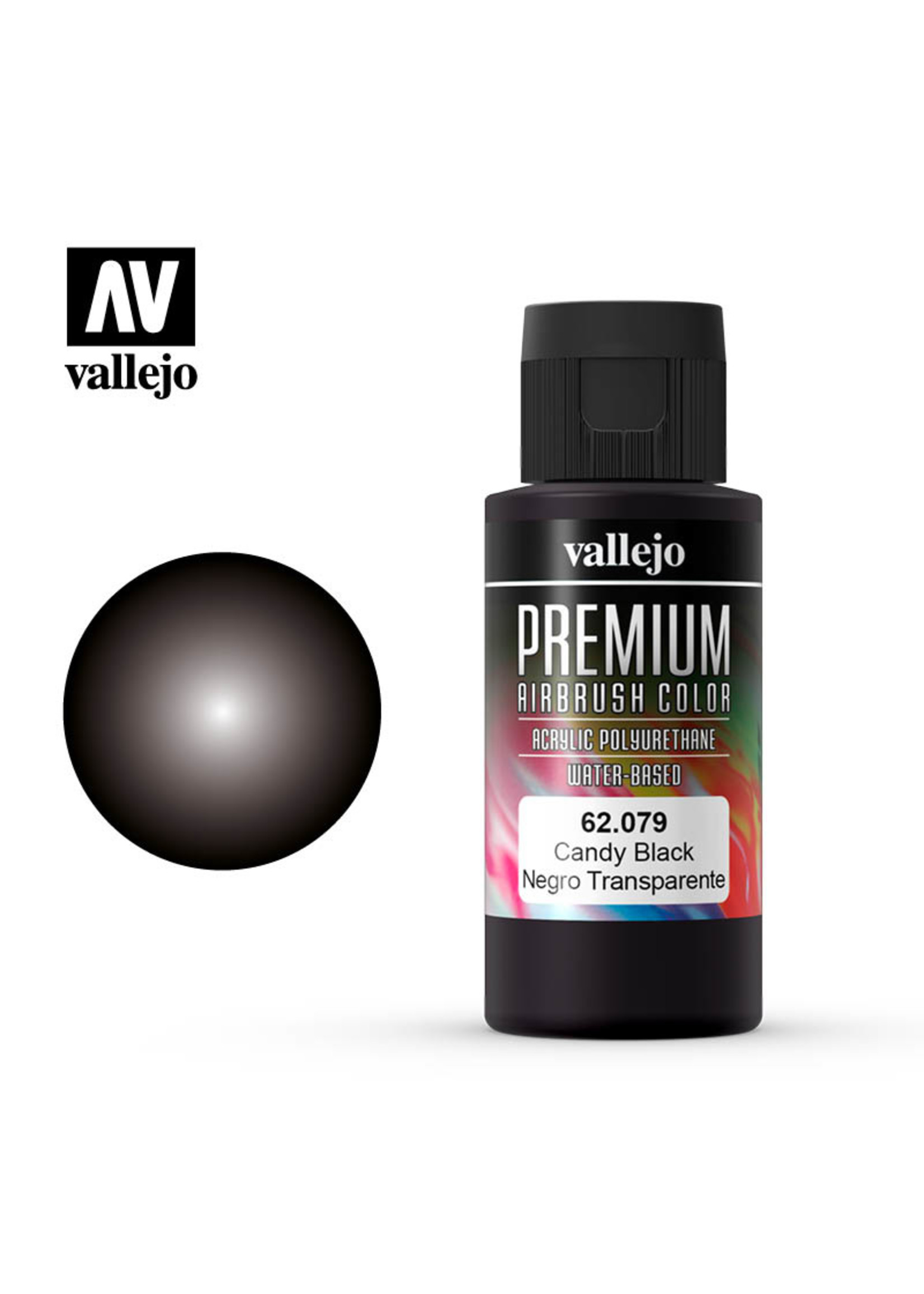Vallejo 62.079 - Premium Airbrush Color Candy Black - 60ml