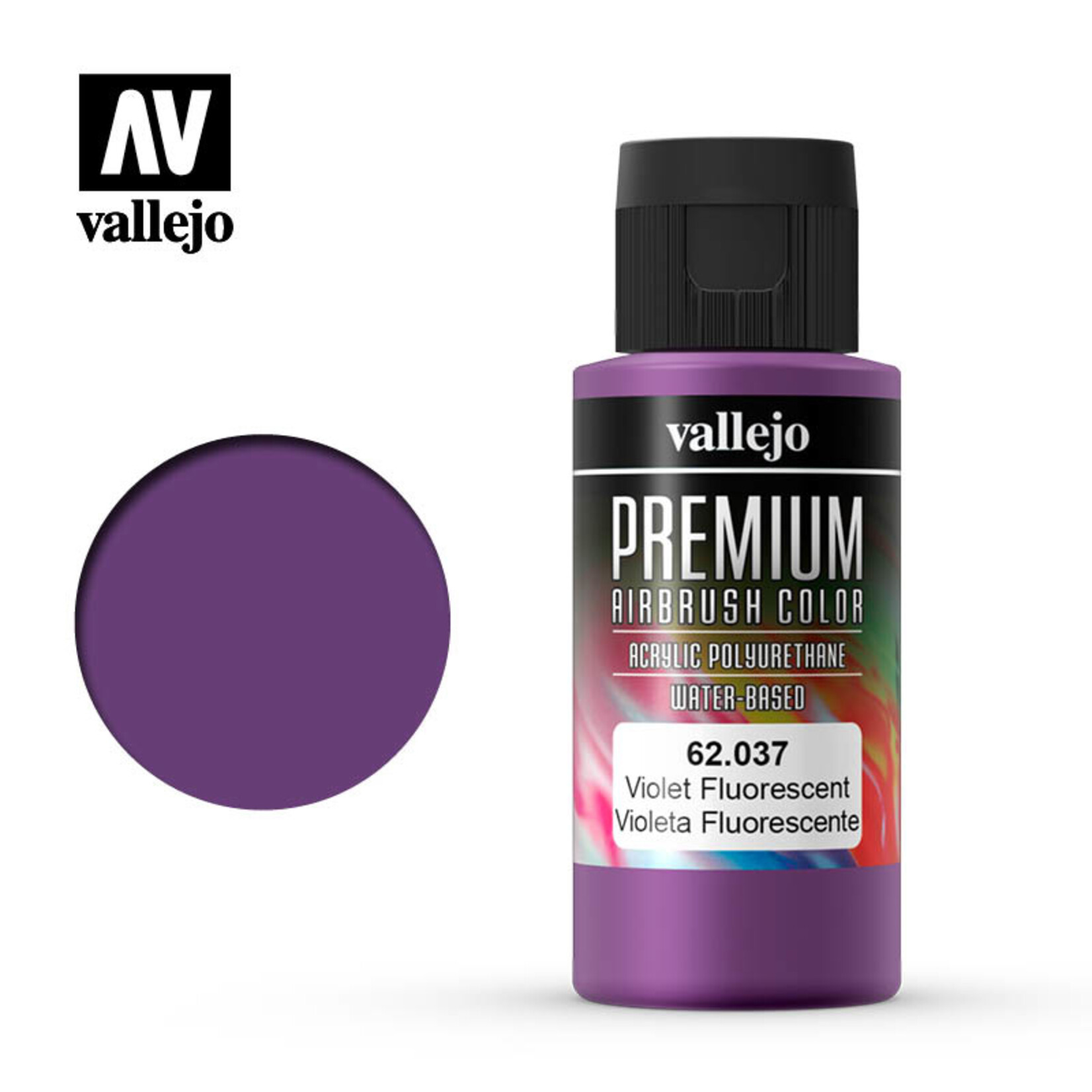 Vallejo 62.037 - Premium Airbrush Color Fluorescent Violet - 60ml