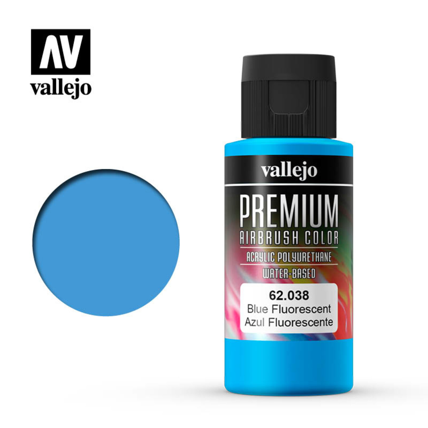 Vallejo 62.038 - Premium Airbrush Color Fluorescent Blue - 60ml