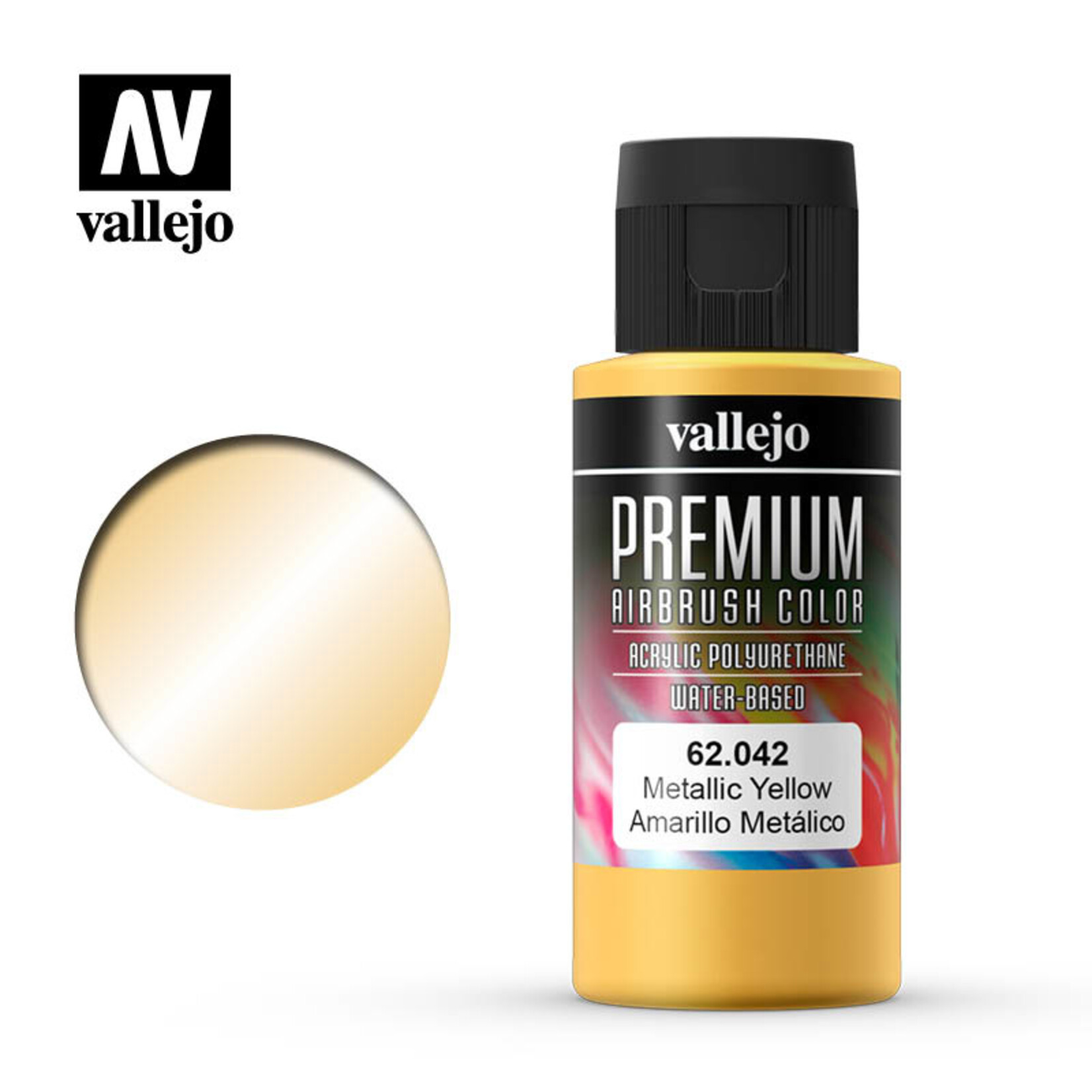 Vallejo 62.042 - Premium Airbrush Color Metallic Yellow - 60ml