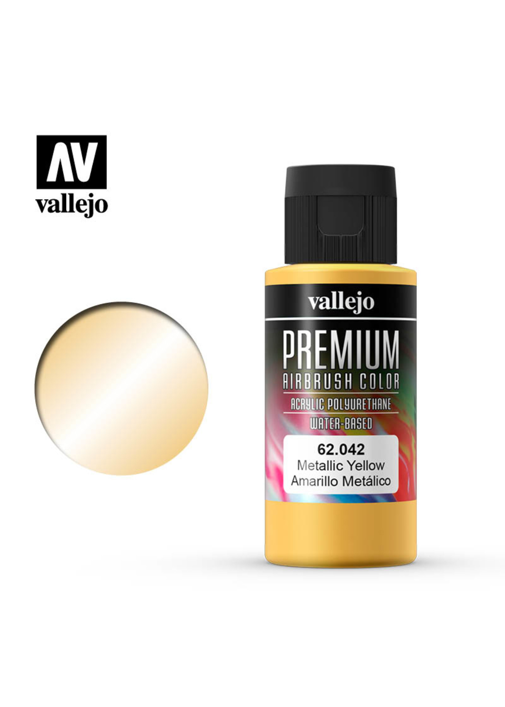 Vallejo 62.042 - Premium Airbrush Color Metallic Yellow - 60ml
