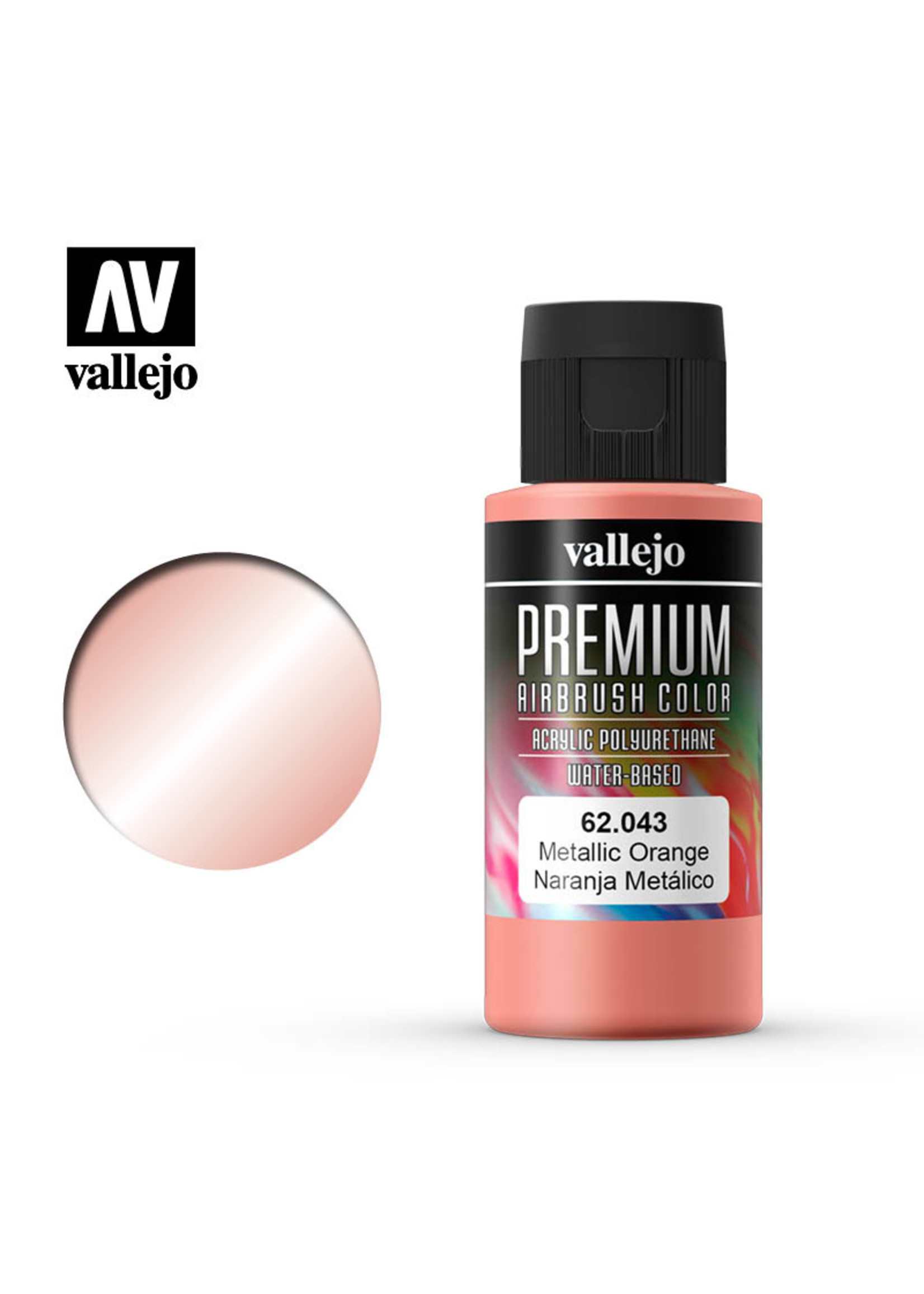 Vallejo 62.043 - Premium Airbrush Color Metallic Orange - 60ml