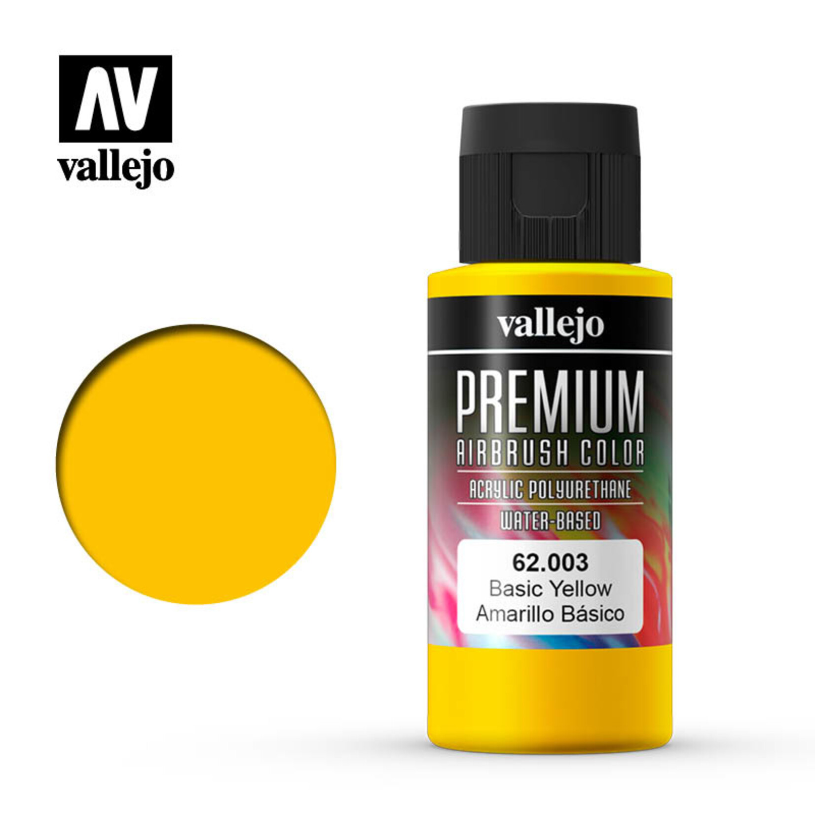 Vallejo 62.003 - Premium Airbrush Color Basic Yellow - 60ml