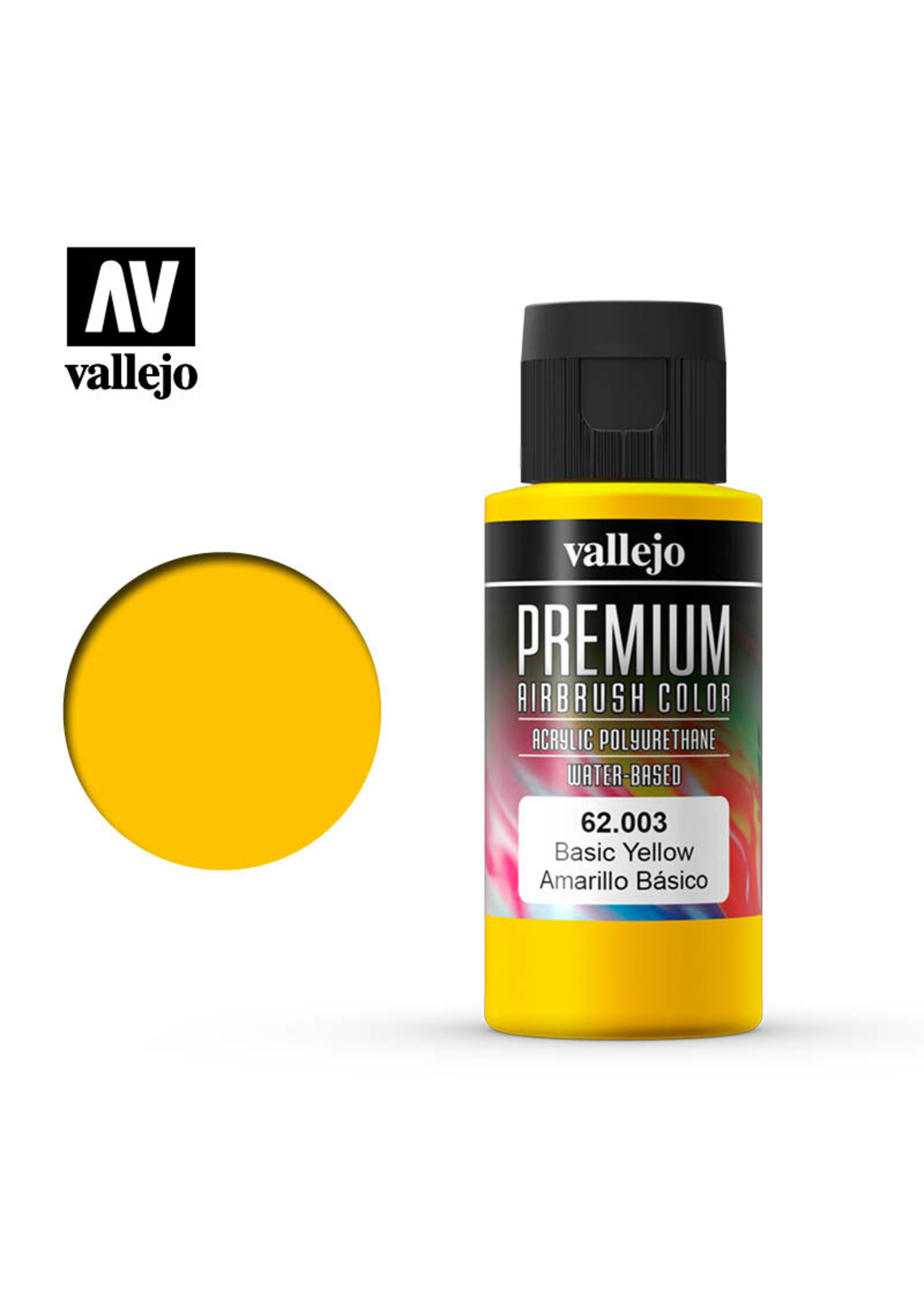 Vallejo 62.003 - Premium Airbrush Color Basic Yellow - 60ml