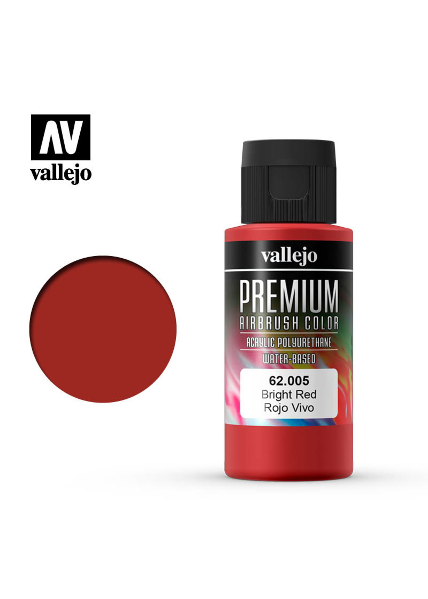 Vallejo 62.005 - Premium Airbrush Color Bright Red - 60ml