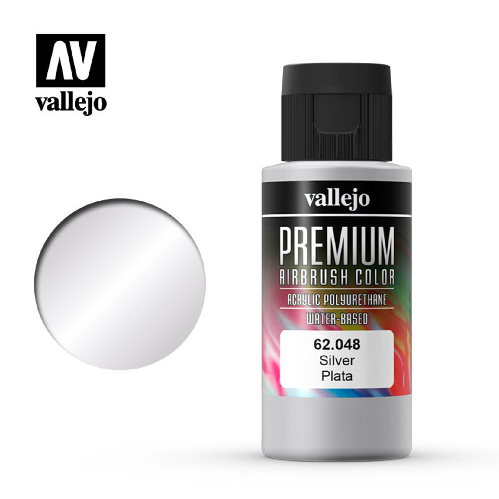Vallejo 62.048 - Premium Airbrush Color Silver - 60ml