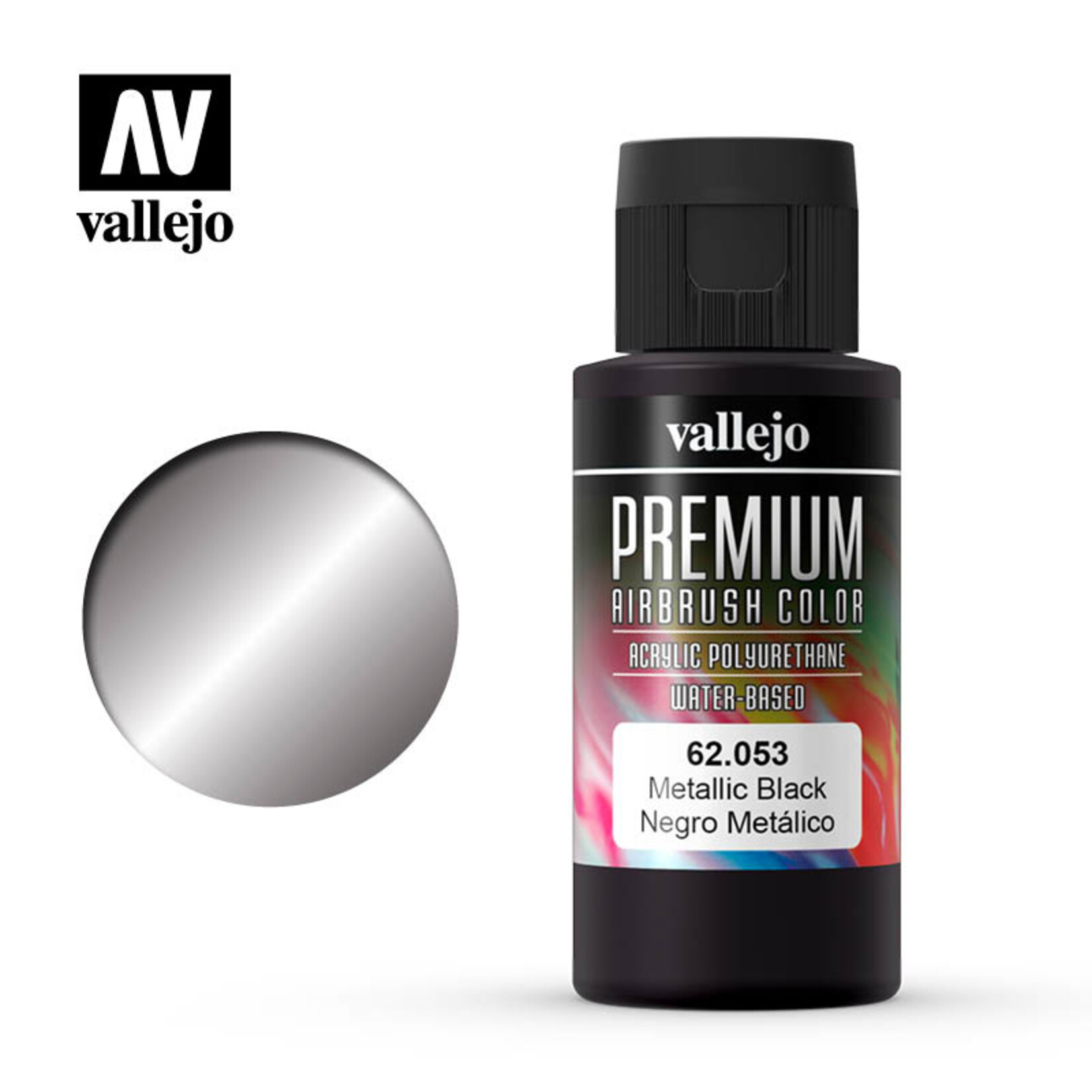 Vallejo 62.053 - Premium Airbrush Color Metallic Black - 60ml