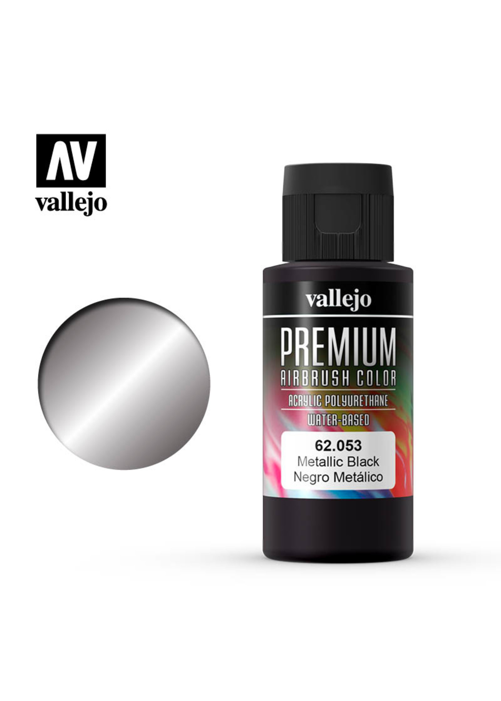 Vallejo 62.053 - Premium Airbrush Color Metallic Black - 60ml