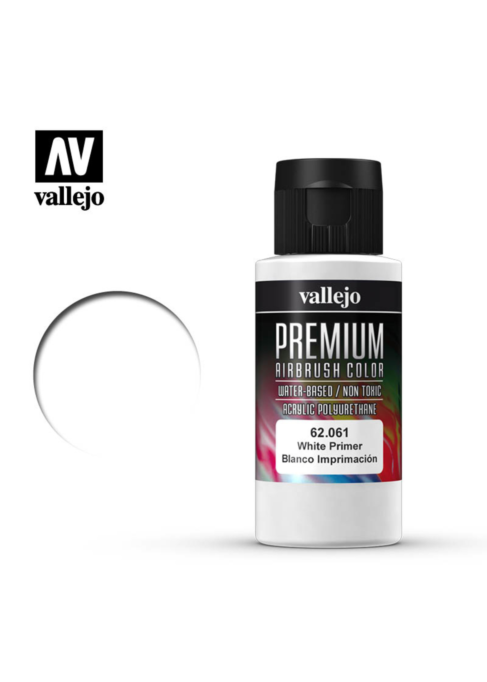 Vallejo 62.061 - Premium Airbrush Color White Primer - 60ml