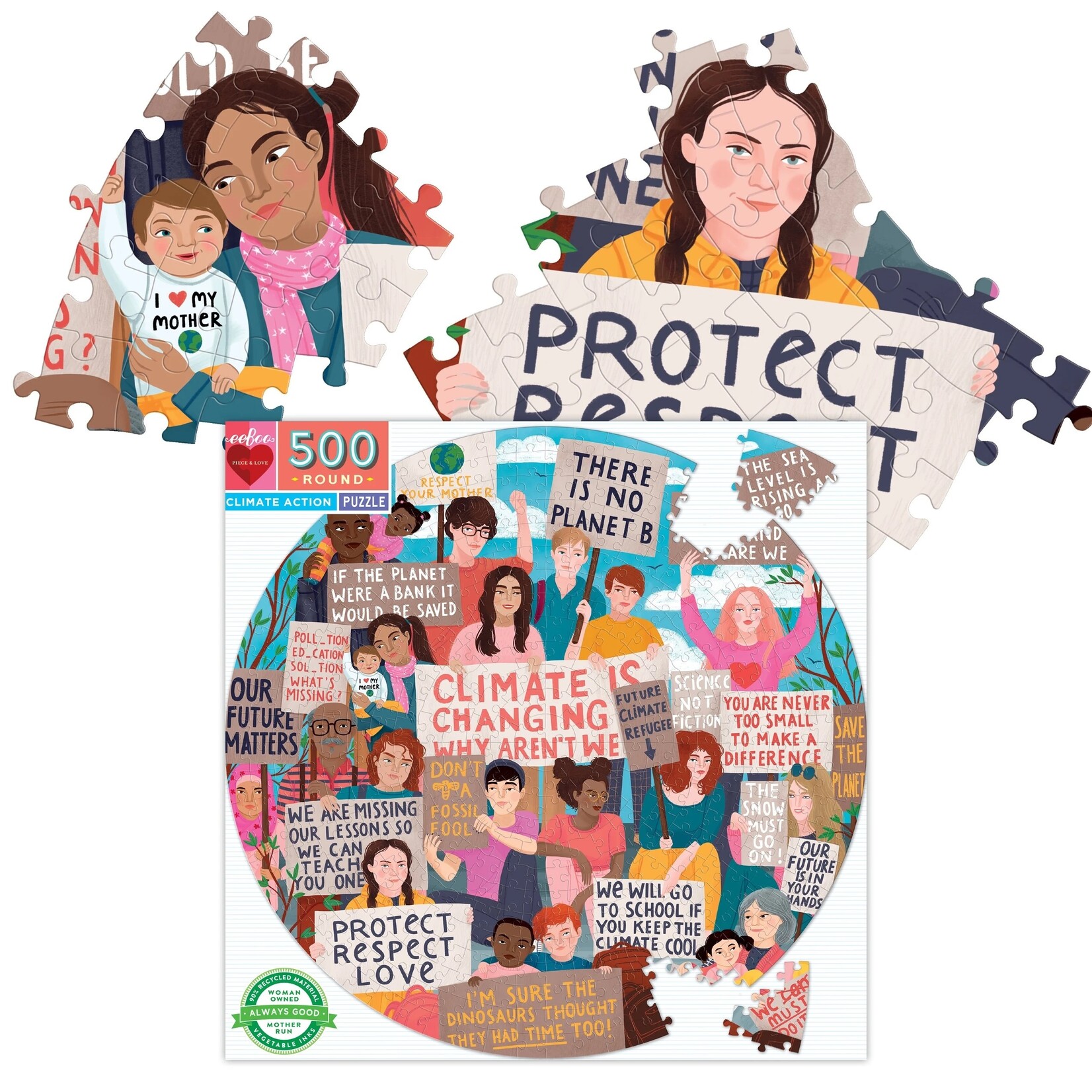 Eeboo Climate Action - 500 Piece Puzzle