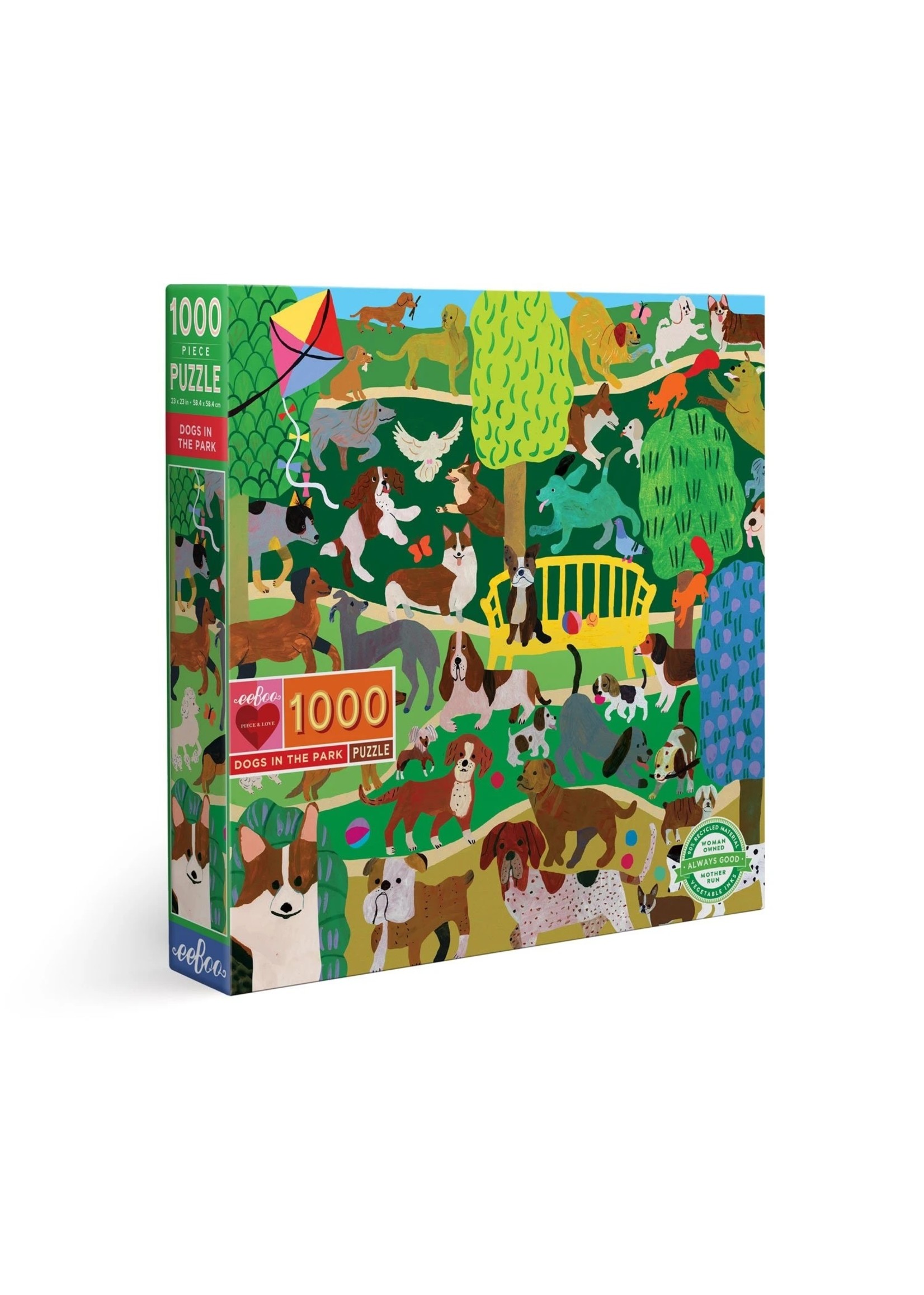 Eeboo Dogs in the Park - 1000 Piece Puzzle