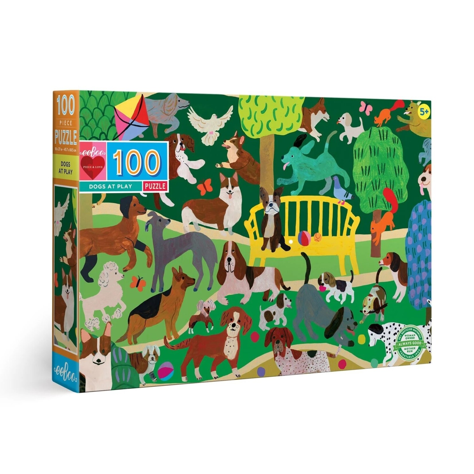Eeboo Dogs at Play - 100 Piece Puzzle