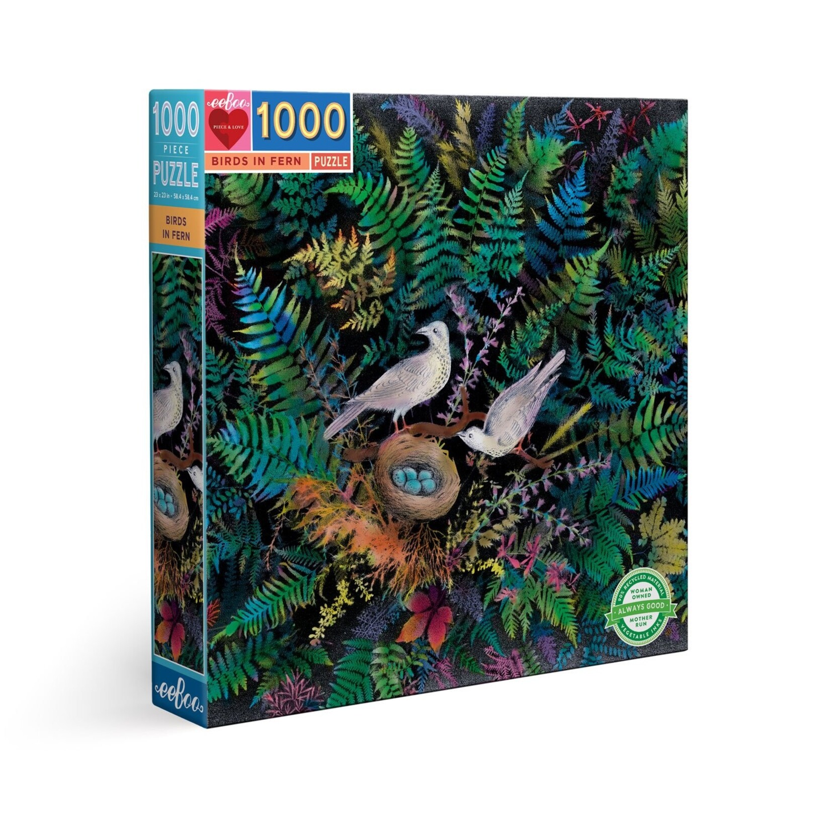 Eeboo Birds in Fern - 1000 Piece Puzzle