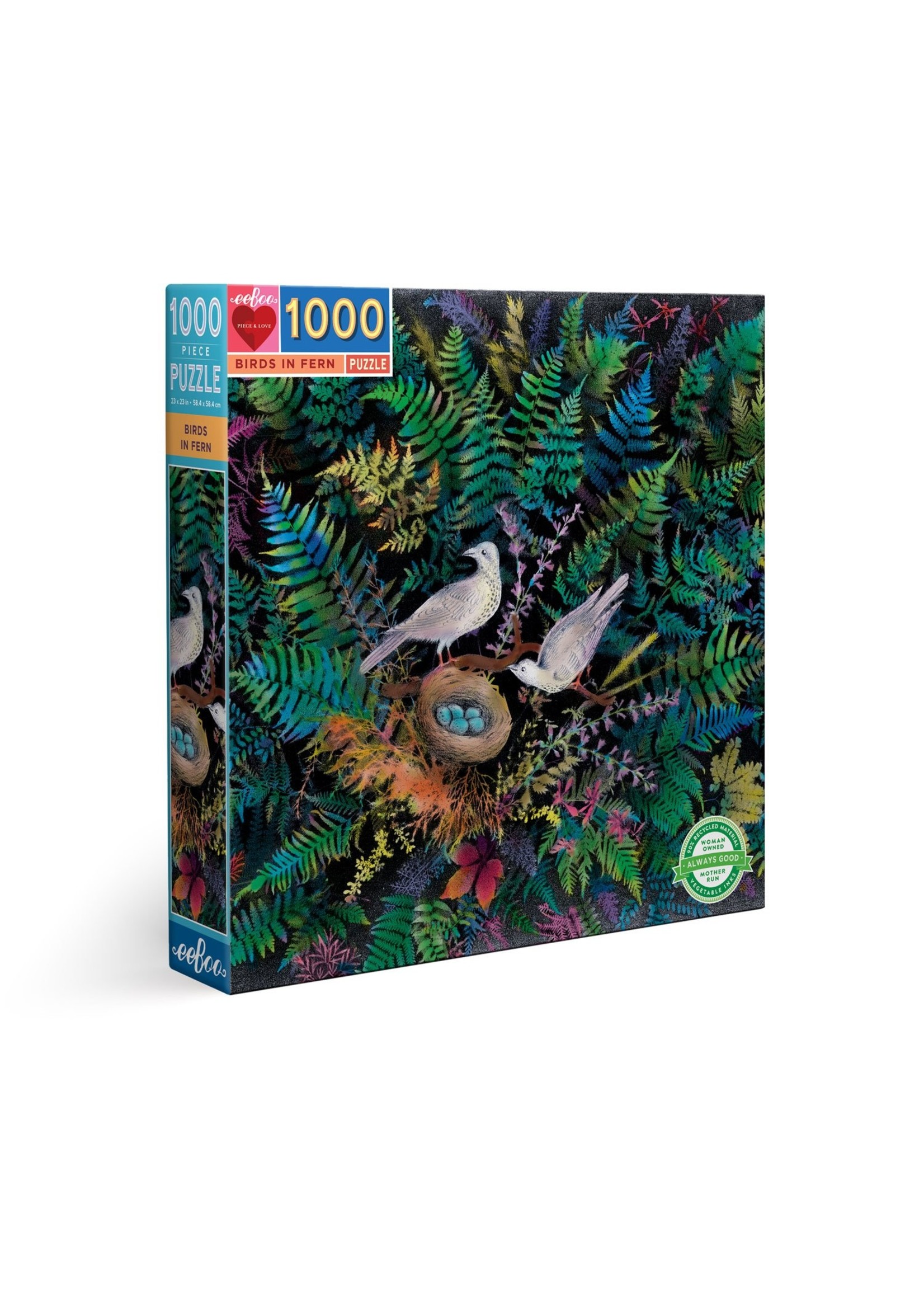 Eeboo Birds in Fern - 1000 Piece Puzzle