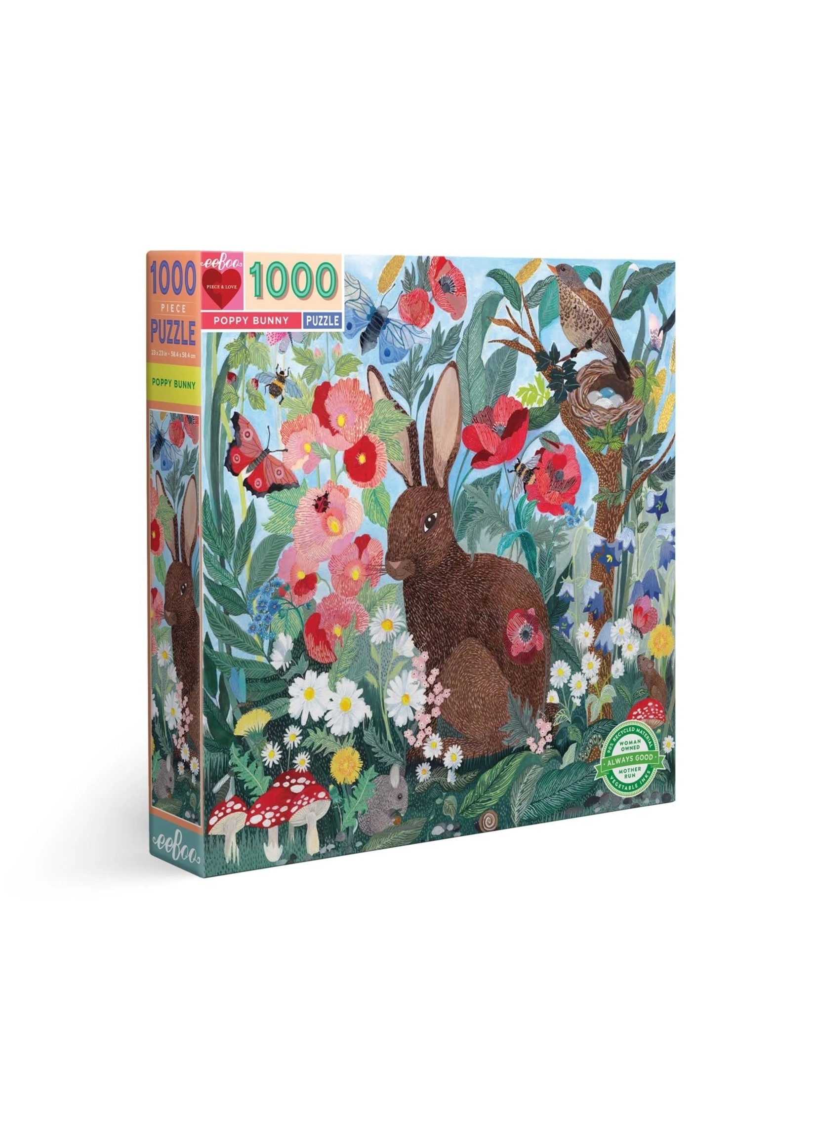 Eeboo Poppy Bunny - 1000 Piece Puzzle