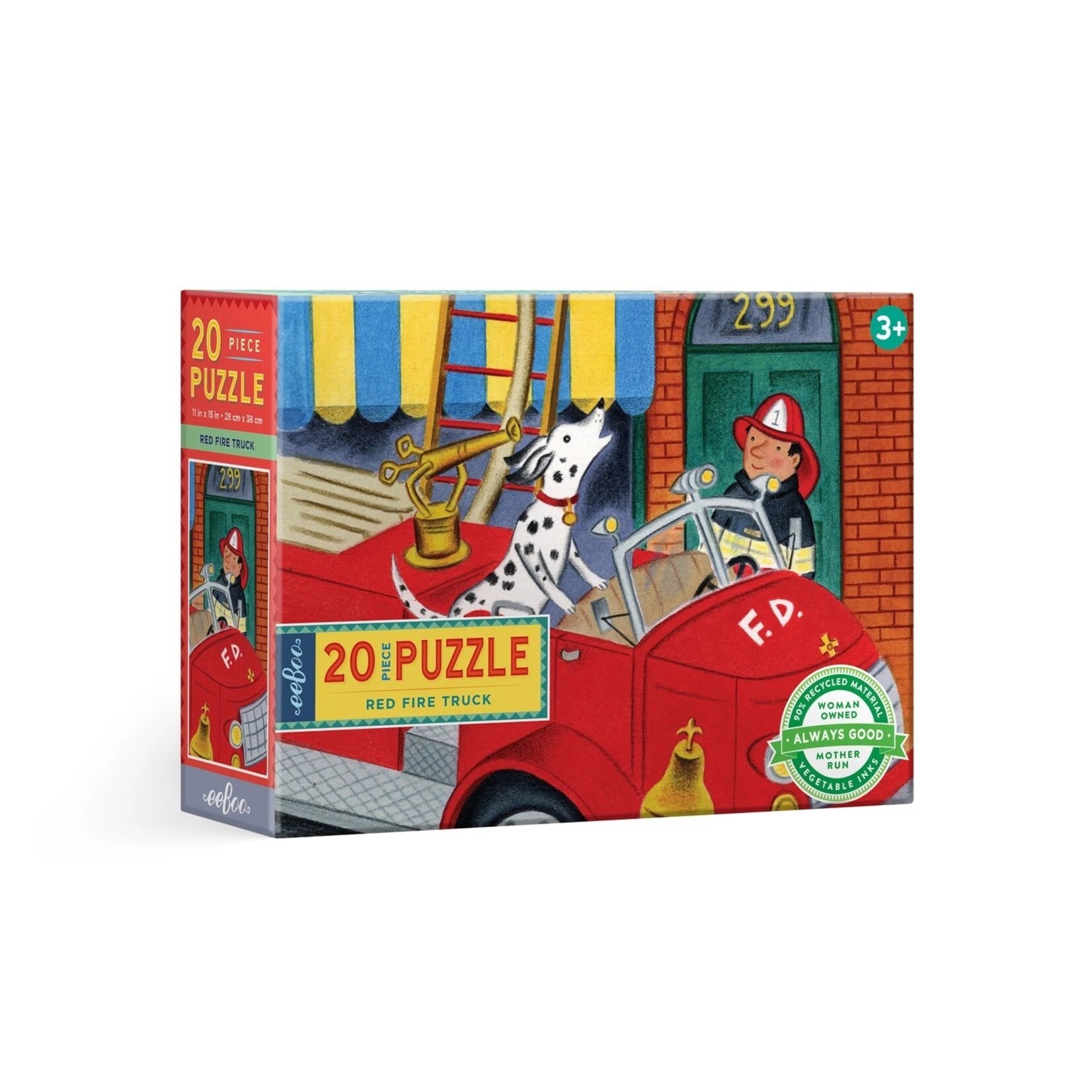 Eeboo Red Fire Truck - 20 Piece Puzzle