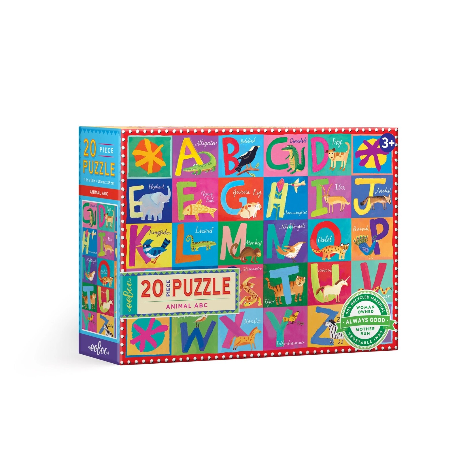 Eeboo Animal ABC - 20 Piece Puzzle