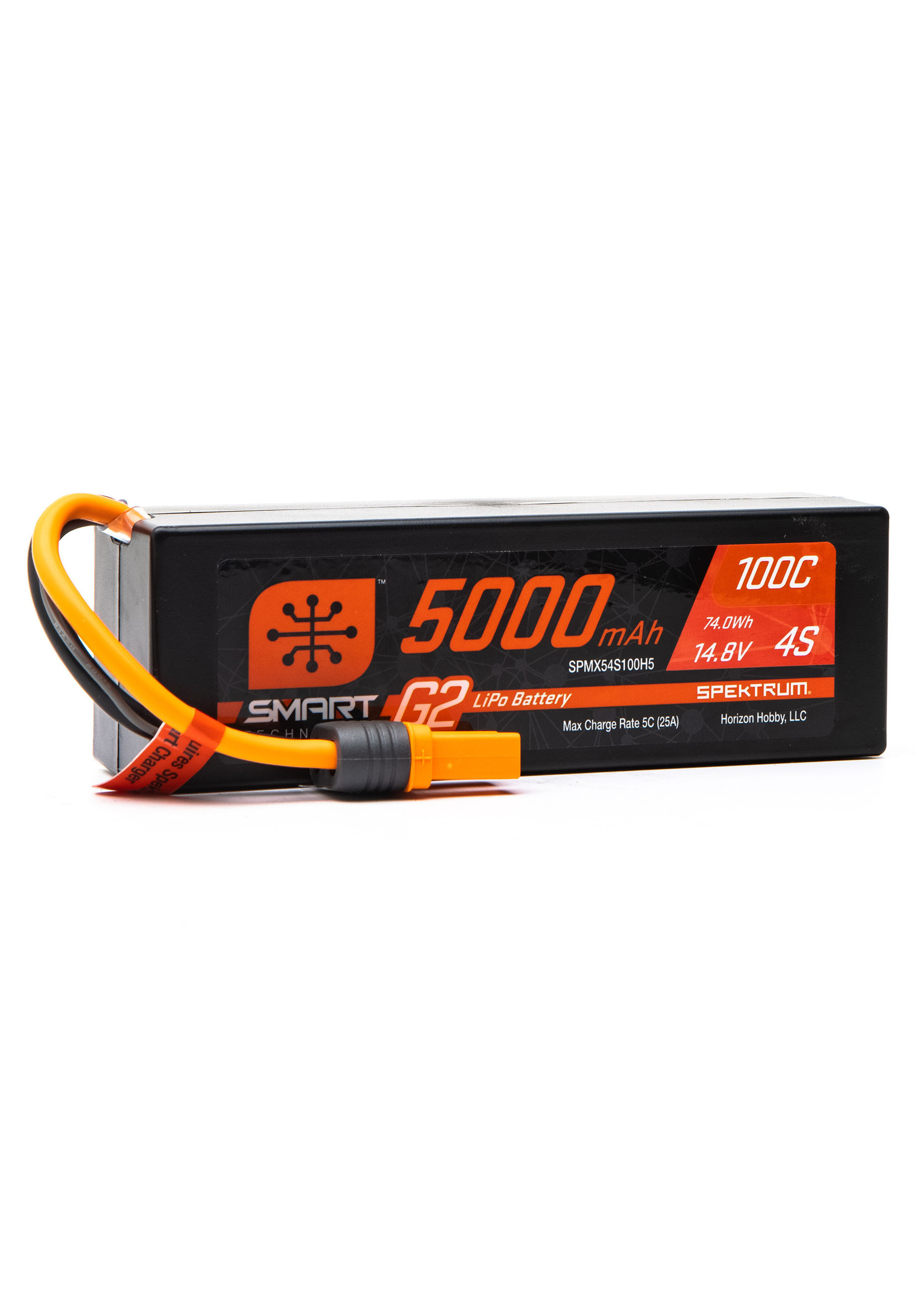 Spektrum SPMX54S100H5 - 14.8V 5000mAh 4S 100C Smart G2 Hardcase LiPo Battery: IC5