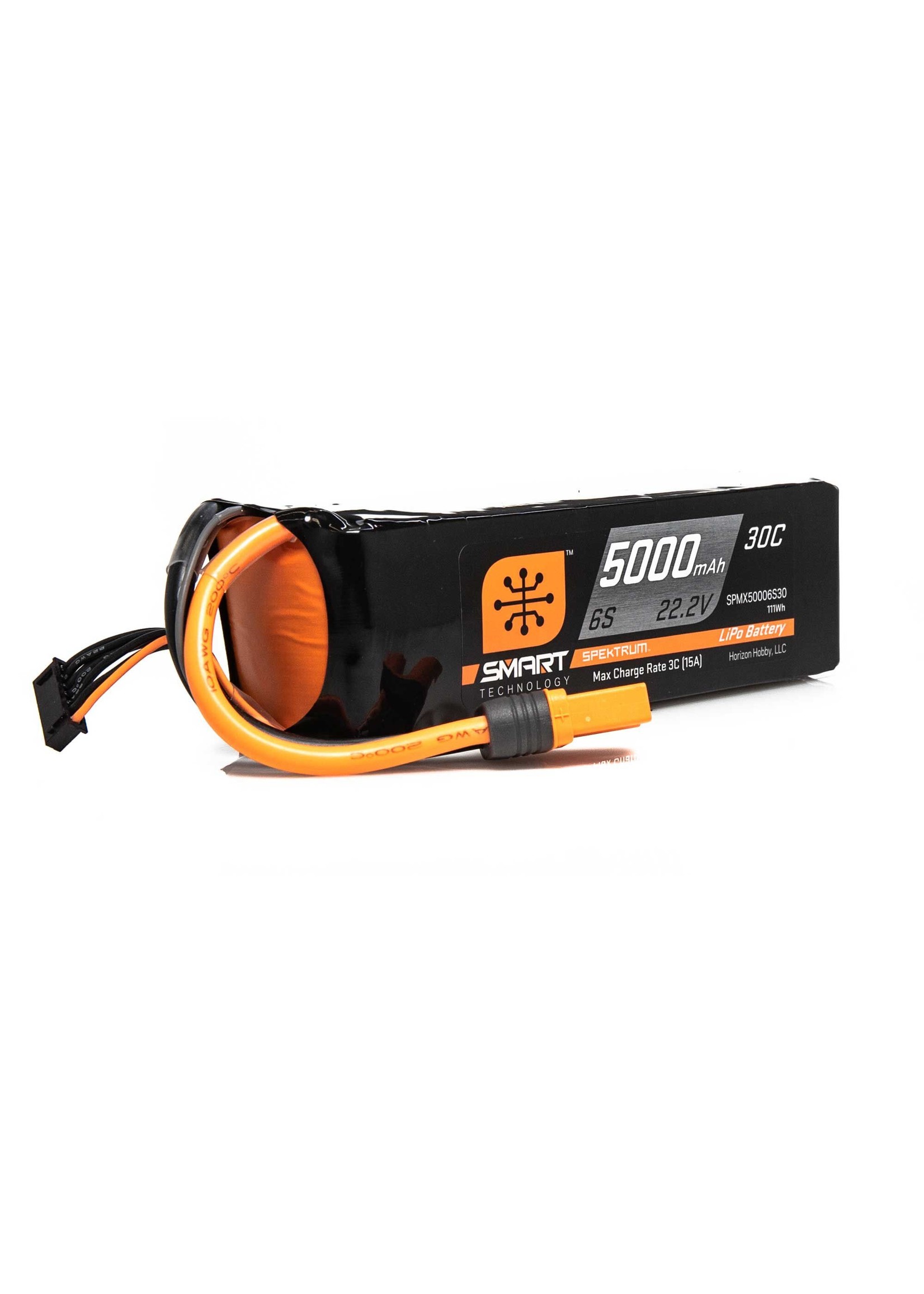 Spektrum SPMX50006S30 - 22.2V 5000mAh 6S 30C Smart LiPo Battery: IC5