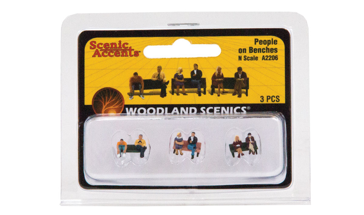 A2206 - N Scale People on Benches