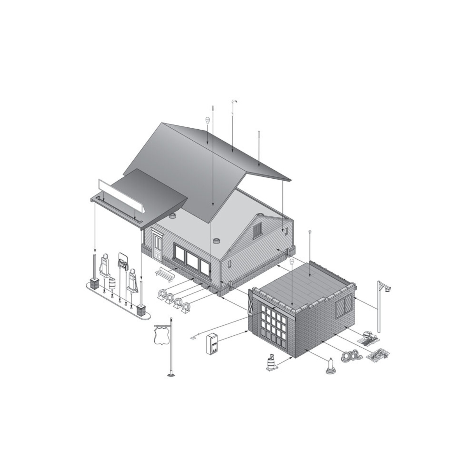 Woodland Scenics PF5203 - N Scale Sonny's Super Service