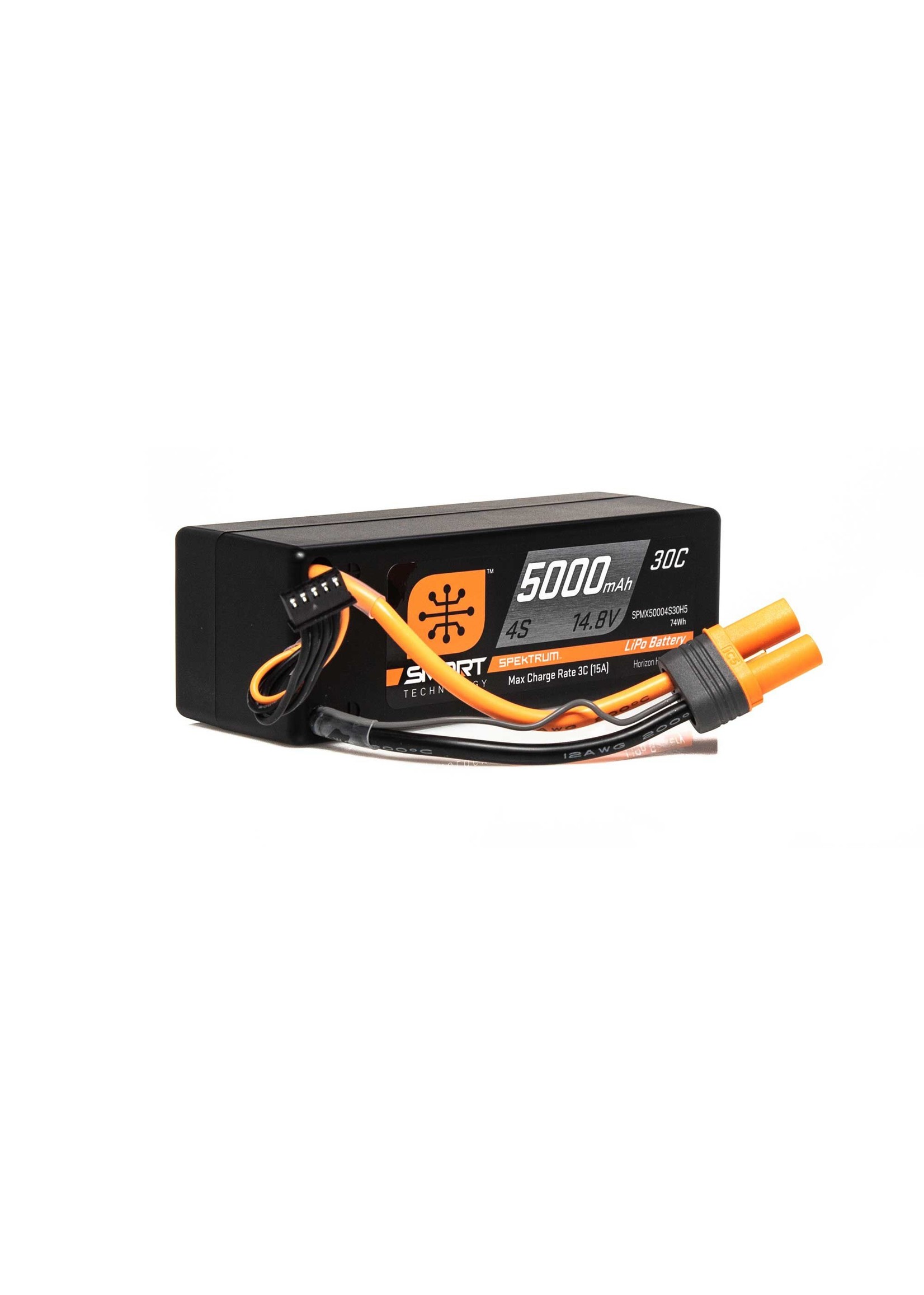 Spektrum SPMX50004S30H5 - 14.8V 5000mAh 4S 30C Smart LiPo Hardcase LiPo Battery: IC5