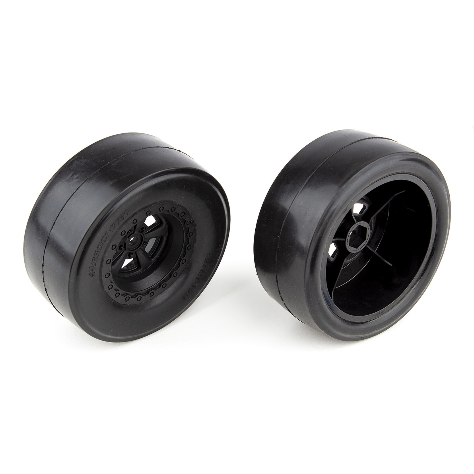 Associated 71072 - DR10 Rear Wheels & Drag Slick Tires, Mounted