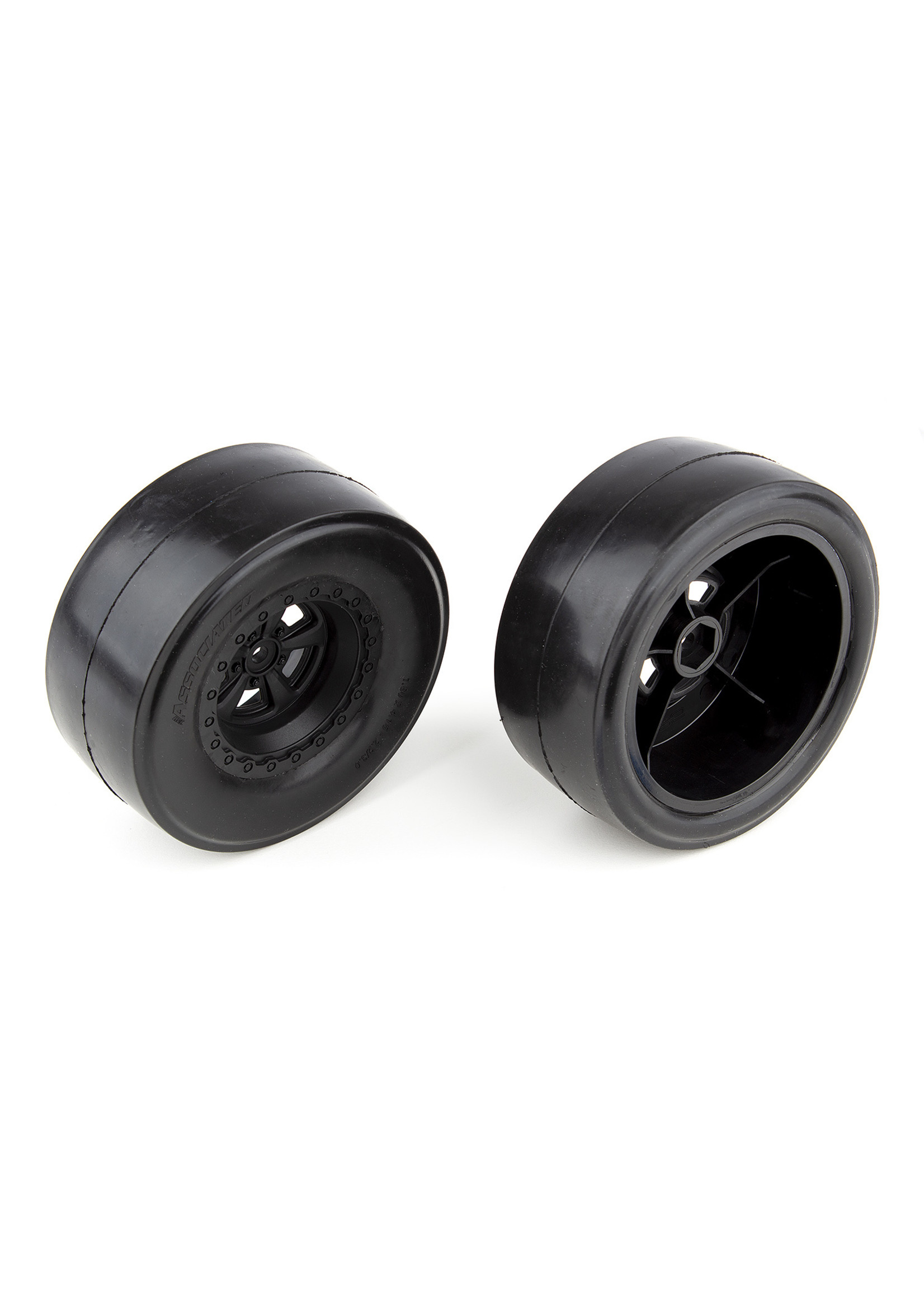 Associated 71072 - DR10 Rear Wheels & Drag Slick Tires, Mounted