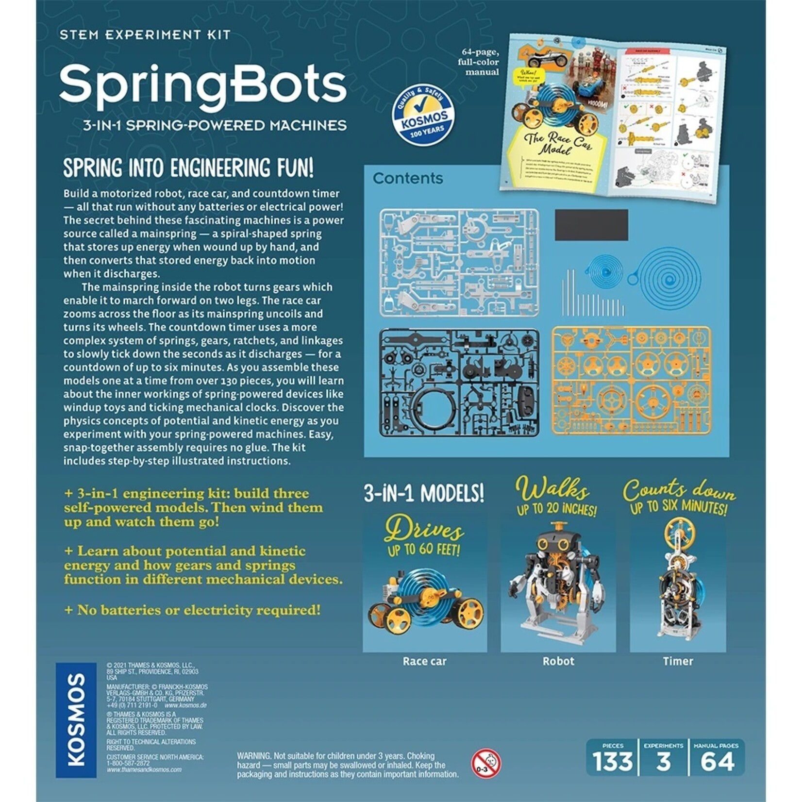 Thames & Kosmos Spring Bots: 3-in-1 Spring-Powered Machines