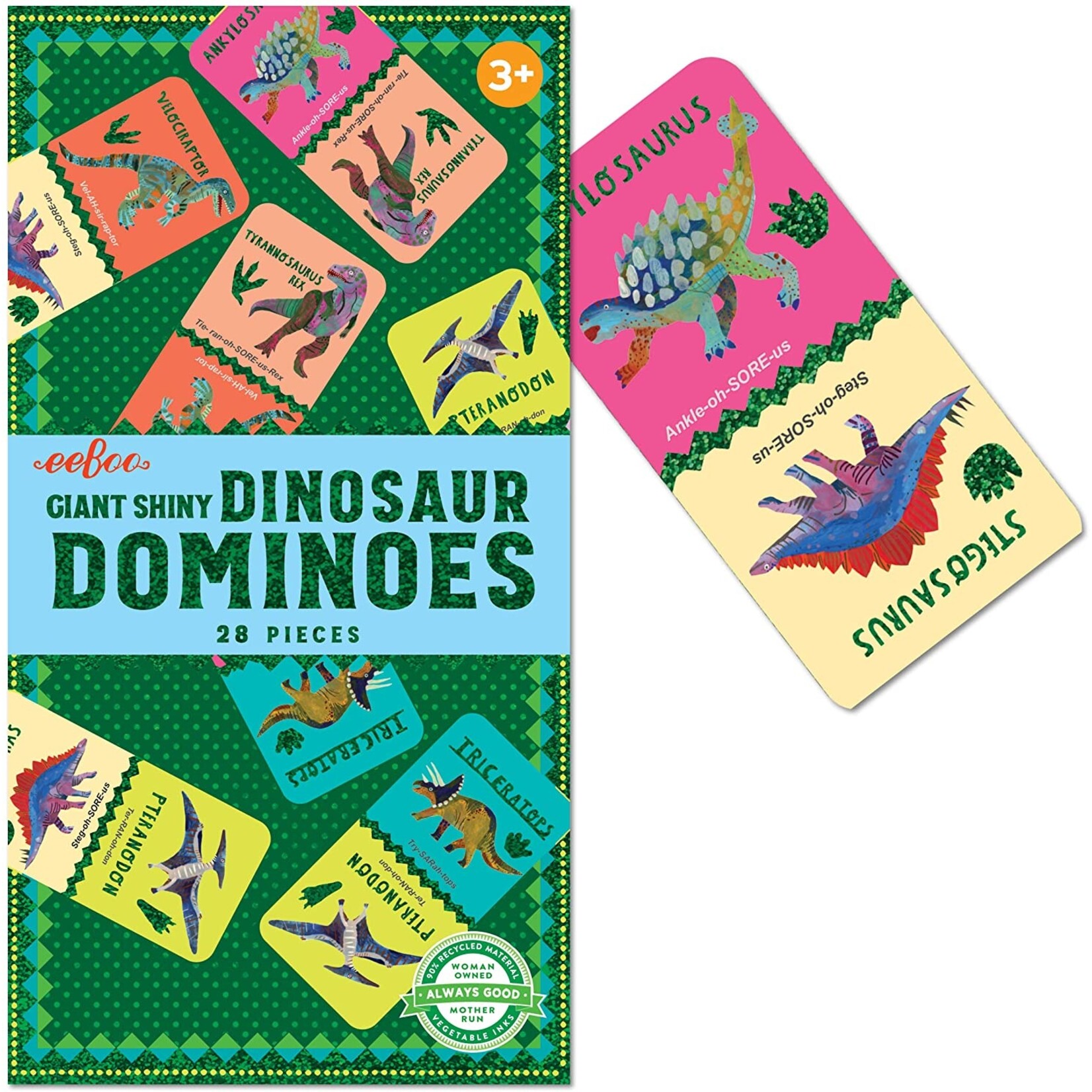 Eeboo Shiny Dinosaur Dominoes