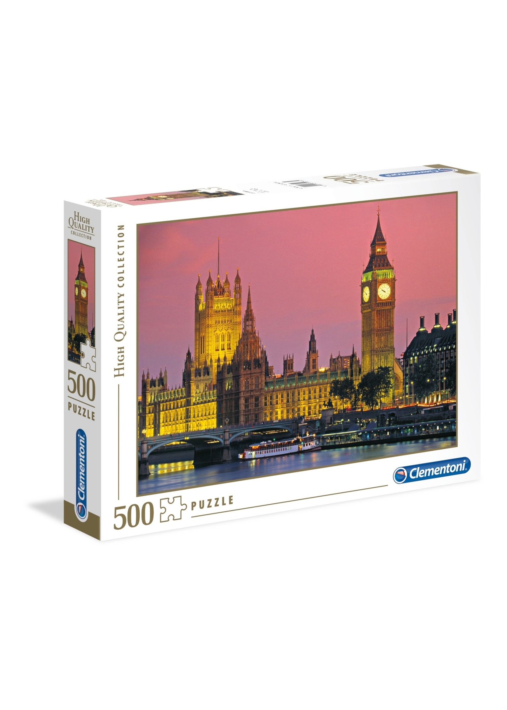 Puzzle Adulte Clementoni 500 Pièces - Westminster Bridge, Format 49 X 36 Cm - Fabriqué En Italie, Matériaux Recyclés