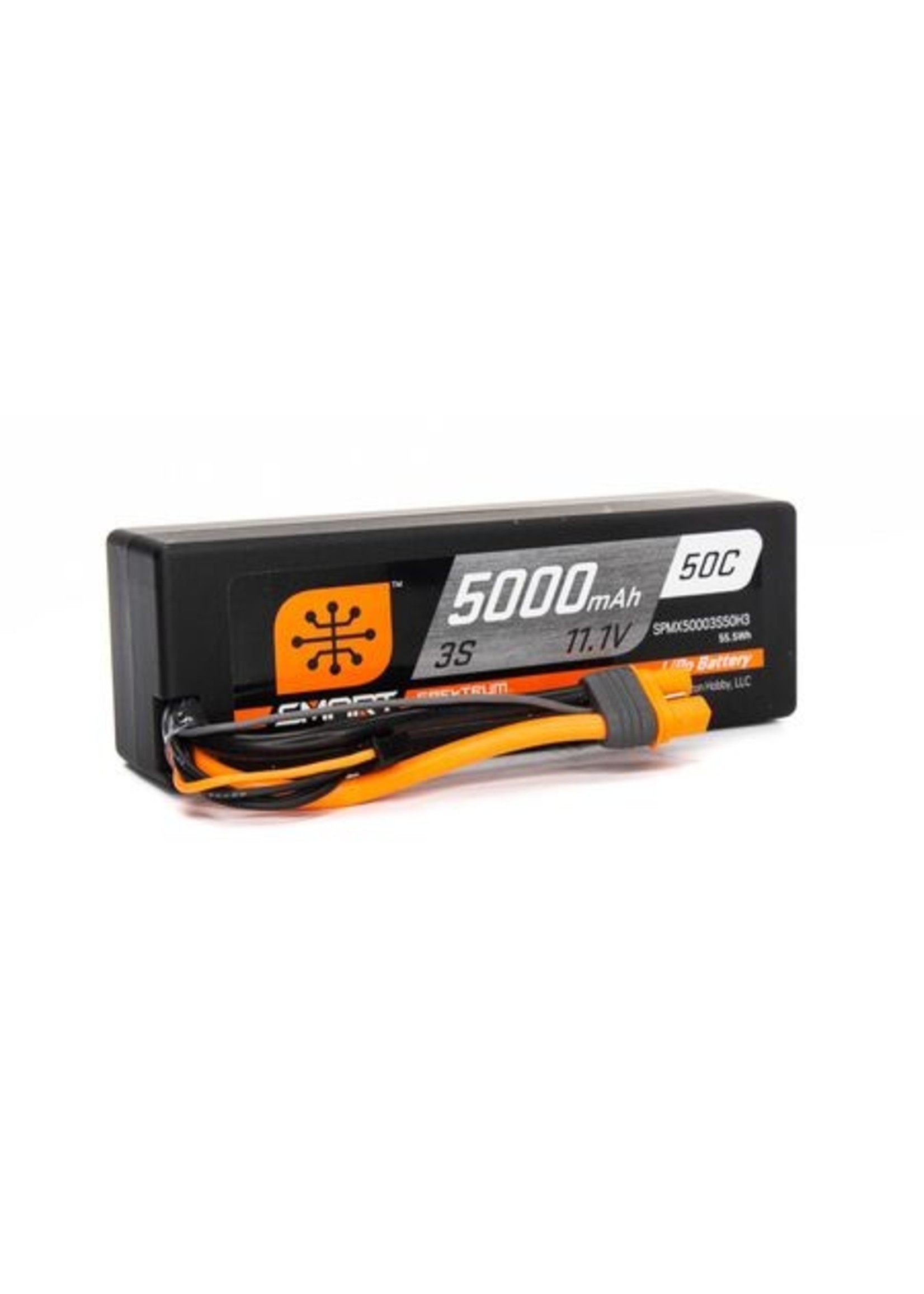 Spektrum SPMX50003S100H3 - 11.1V 5000mAh 3S 50C Smart Hardcase LiPo Battery: IC3