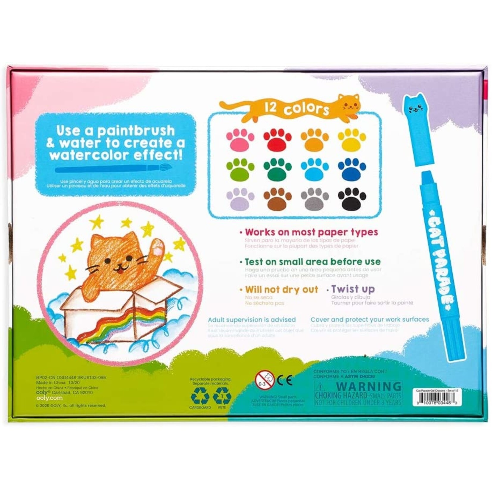 Ooly Cat Parade Gel Crayons - 12pk   /12