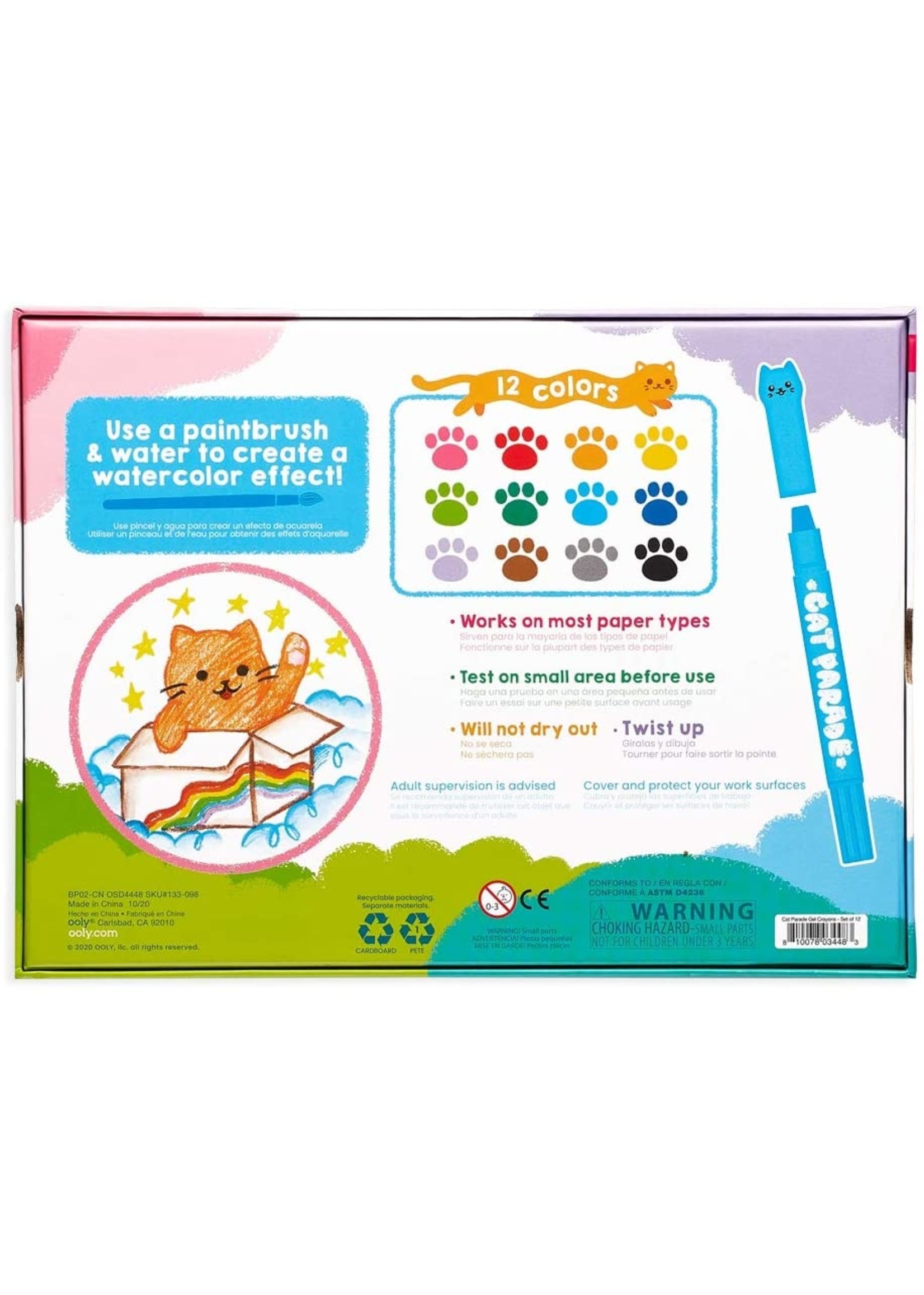 Ooly Cat Parade Gel Crayons - 12pk   /12