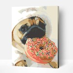 Wise Elk Artwille - Dog with Donut DIY Paint by Numbers