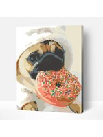 Wise Elk Artwille - Dog with Donut DIY Paint by Numbers