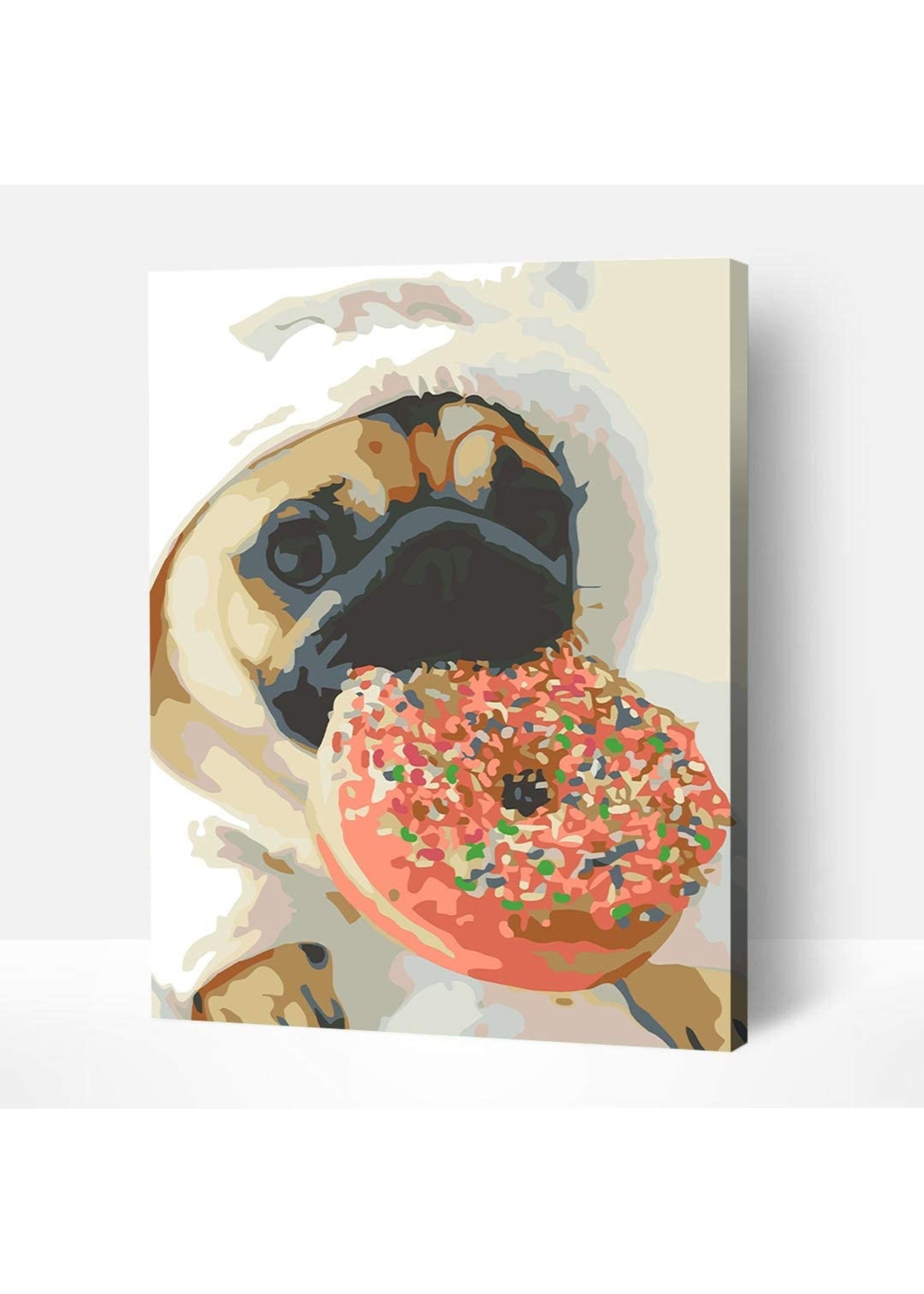 Wise Elk Artwille - Dog with Donut DIY Paint by Numbers
