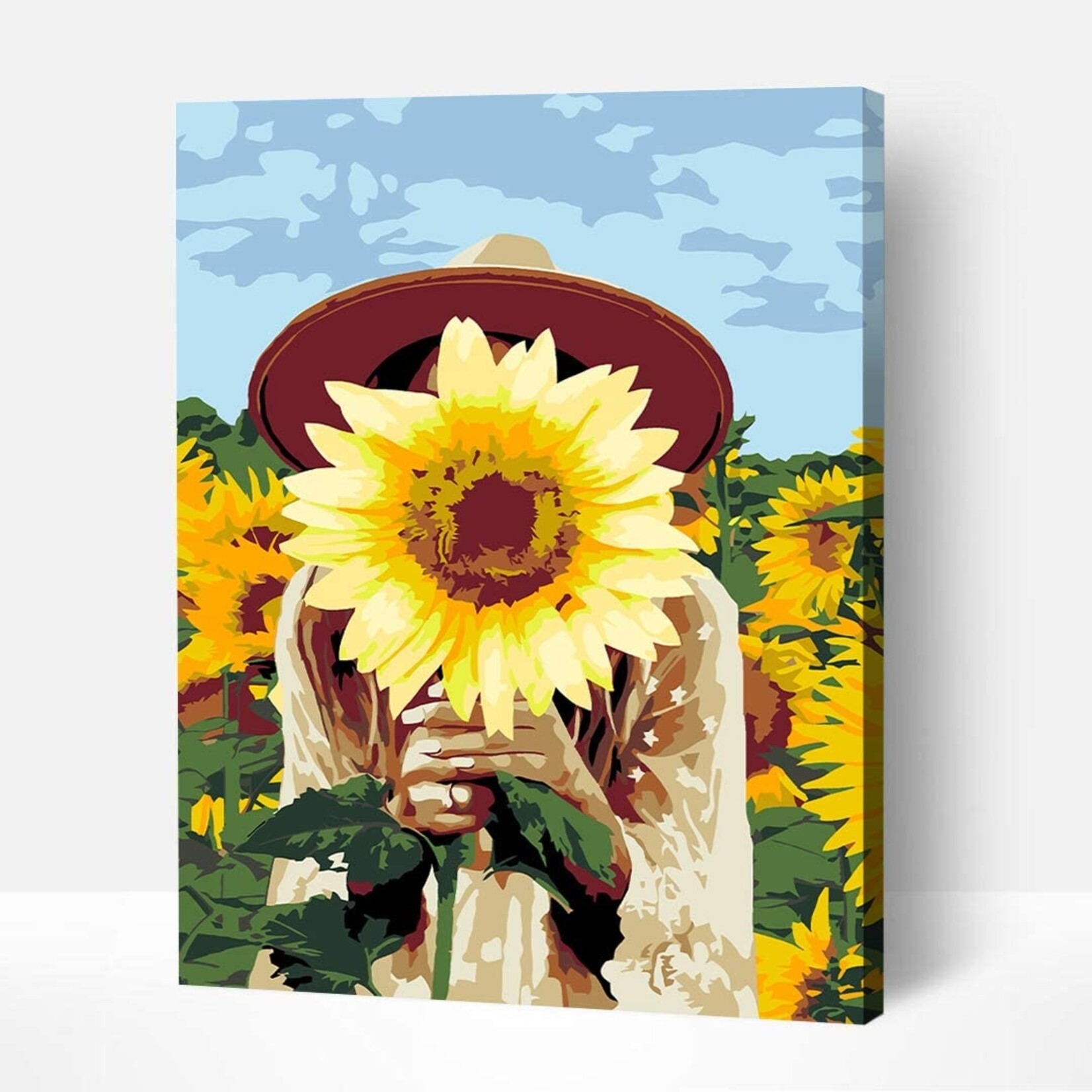 Wise Elk Artwille - Girl with Sunflower DIY Paint by Numbers