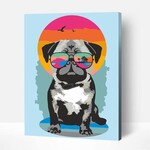 Wise Elk Artwille - Pug on Vacation DIY Paint by Numbers