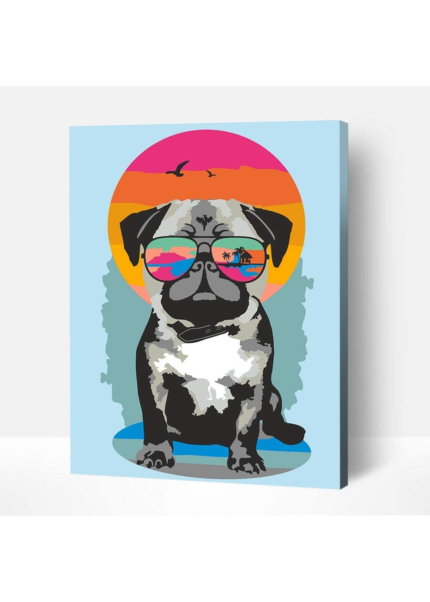 Wise Elk Artwille - Pug on Vacation DIY Paint by Numbers