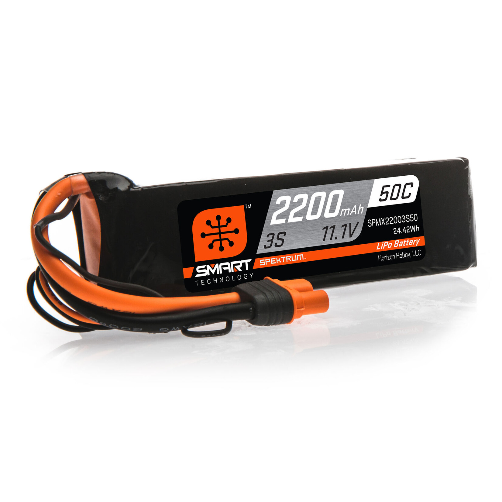 Spektrum SPMX22003S50 - 11.1V 2200mAh 3S 50C Smart LiPo Battery: IC3