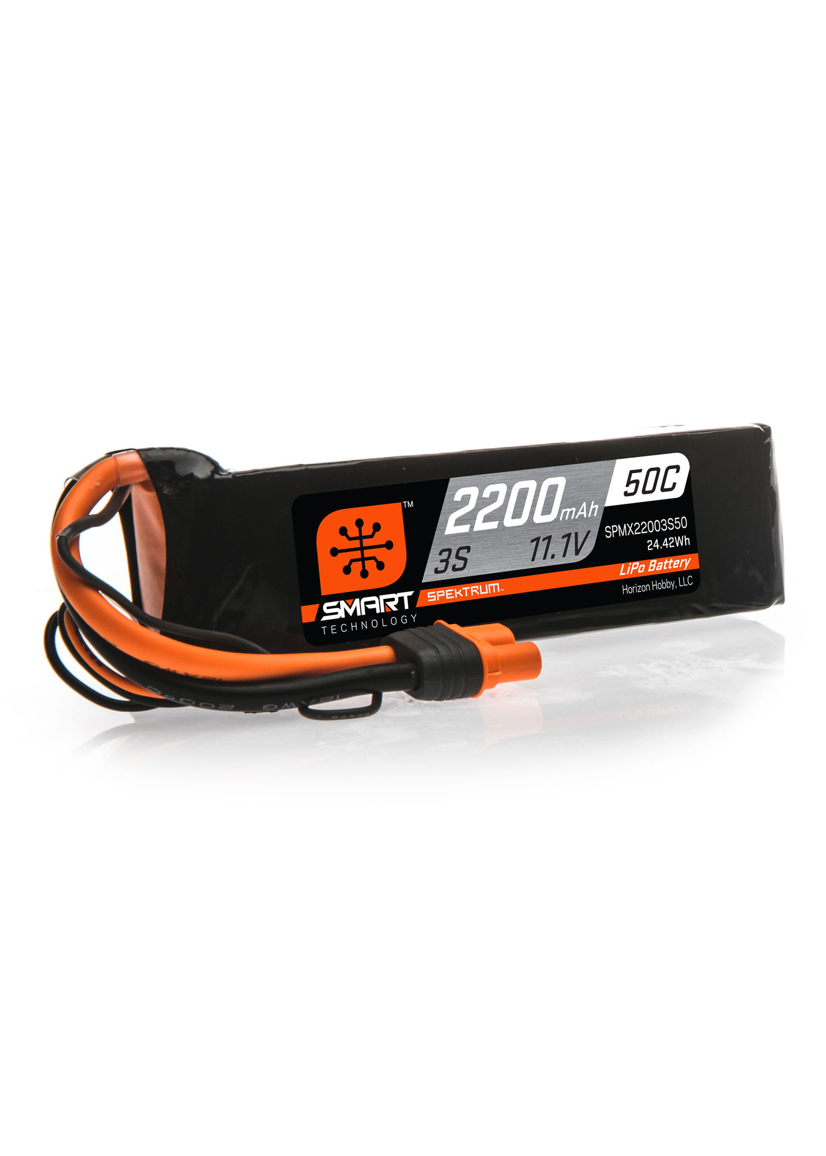 Spektrum SPMX22003S50 - 11.1V 2200mAh 3S 50C Smart LiPo Battery: IC3